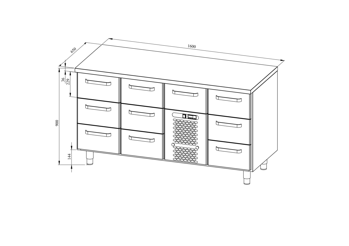 Kylbänk VLE-16010 - Bild 1 av 2