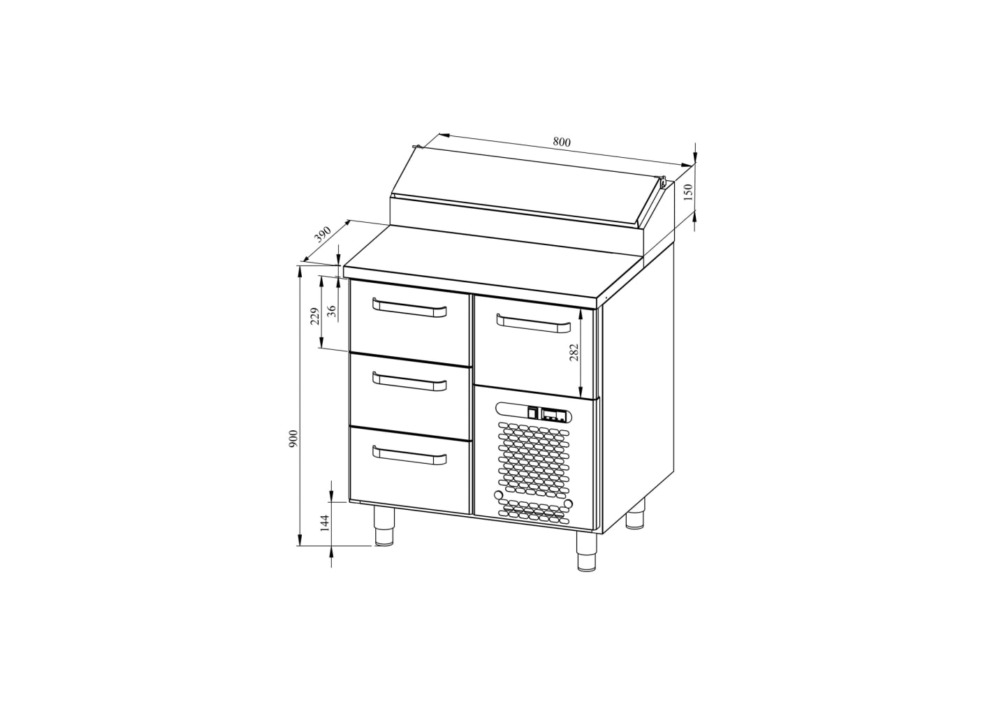 Kallskänkskylbänk KLE-804 - Bild 1 av 2