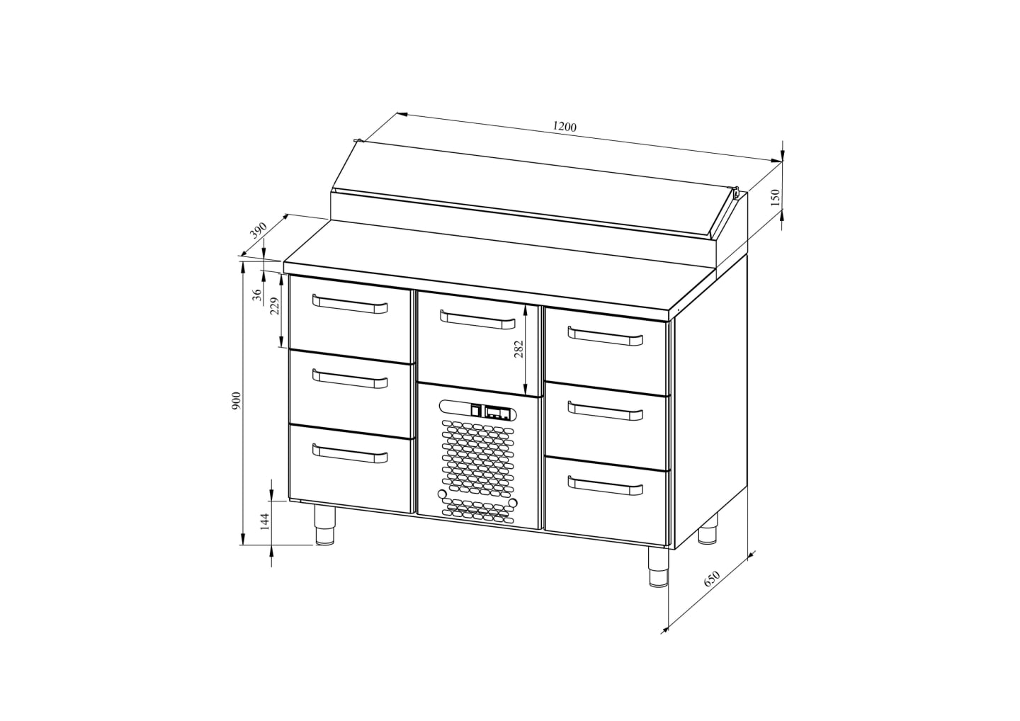 Kallskänkskylbänk KLE-1207 - Bild 1 av 2