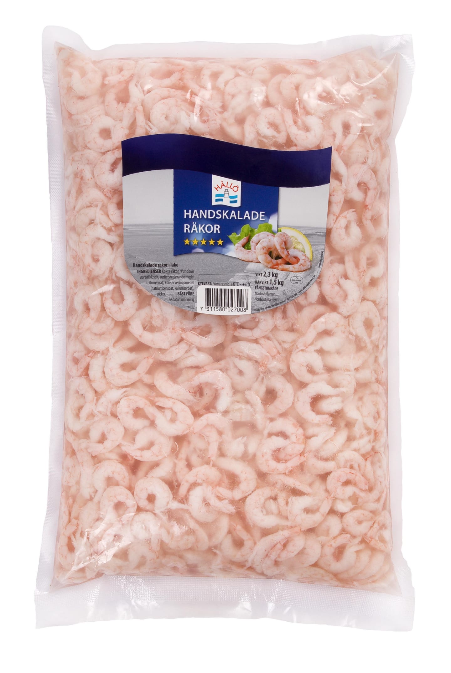 Räka i lake handskalad påse MSC 1,5kg
