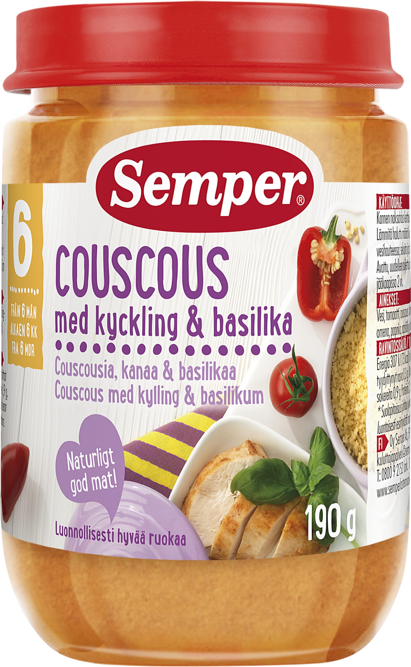 Barnmat Couscous kyckling 6mån 190g