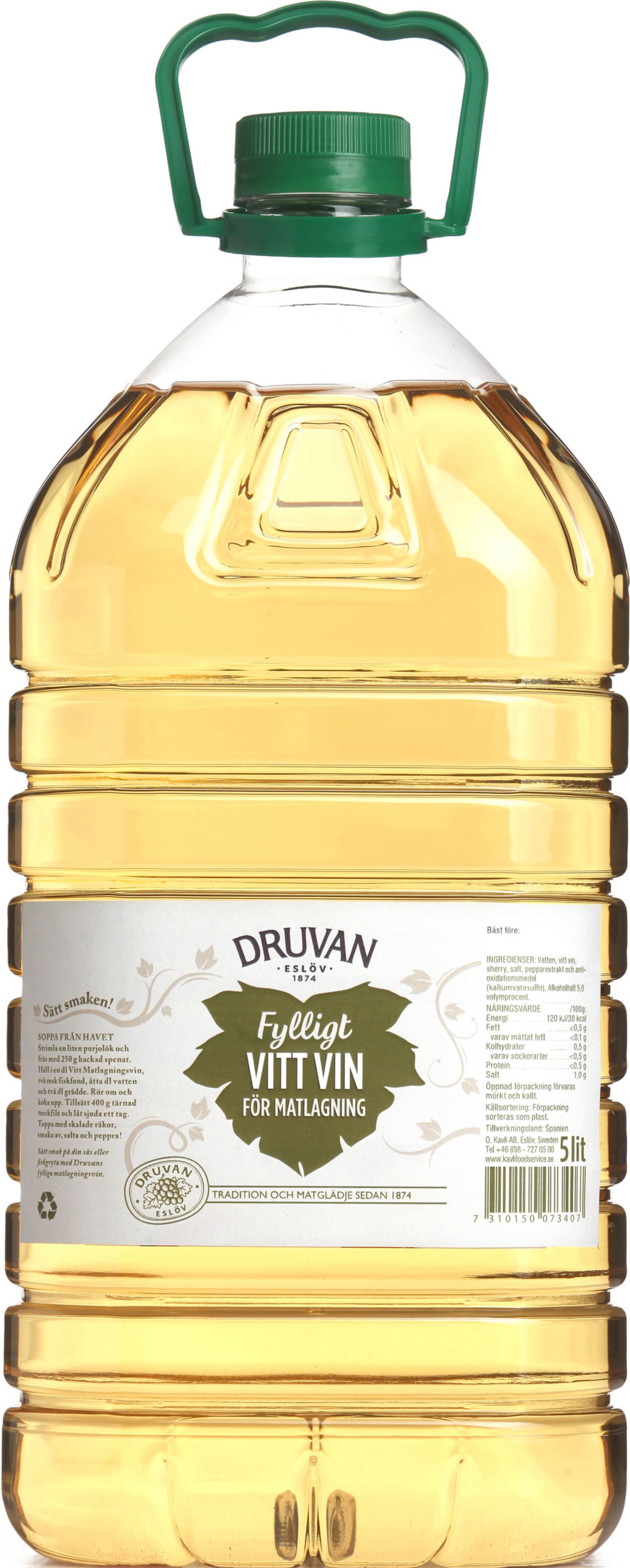Matlagningsvin vitt 5% 5L