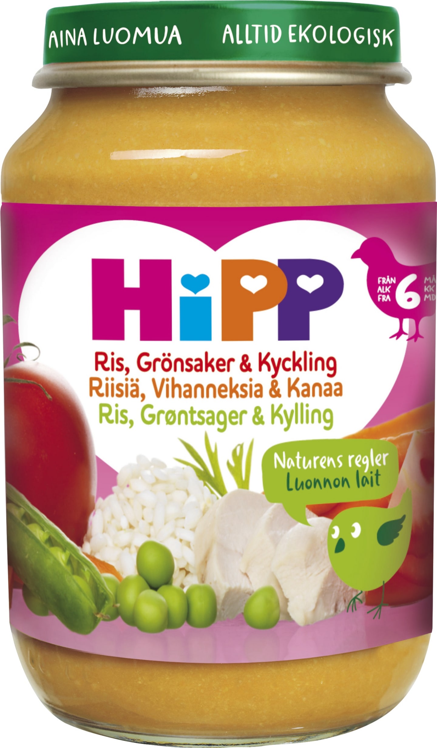 Barnmat Ris grönsak kyckl puré 6mån 190g