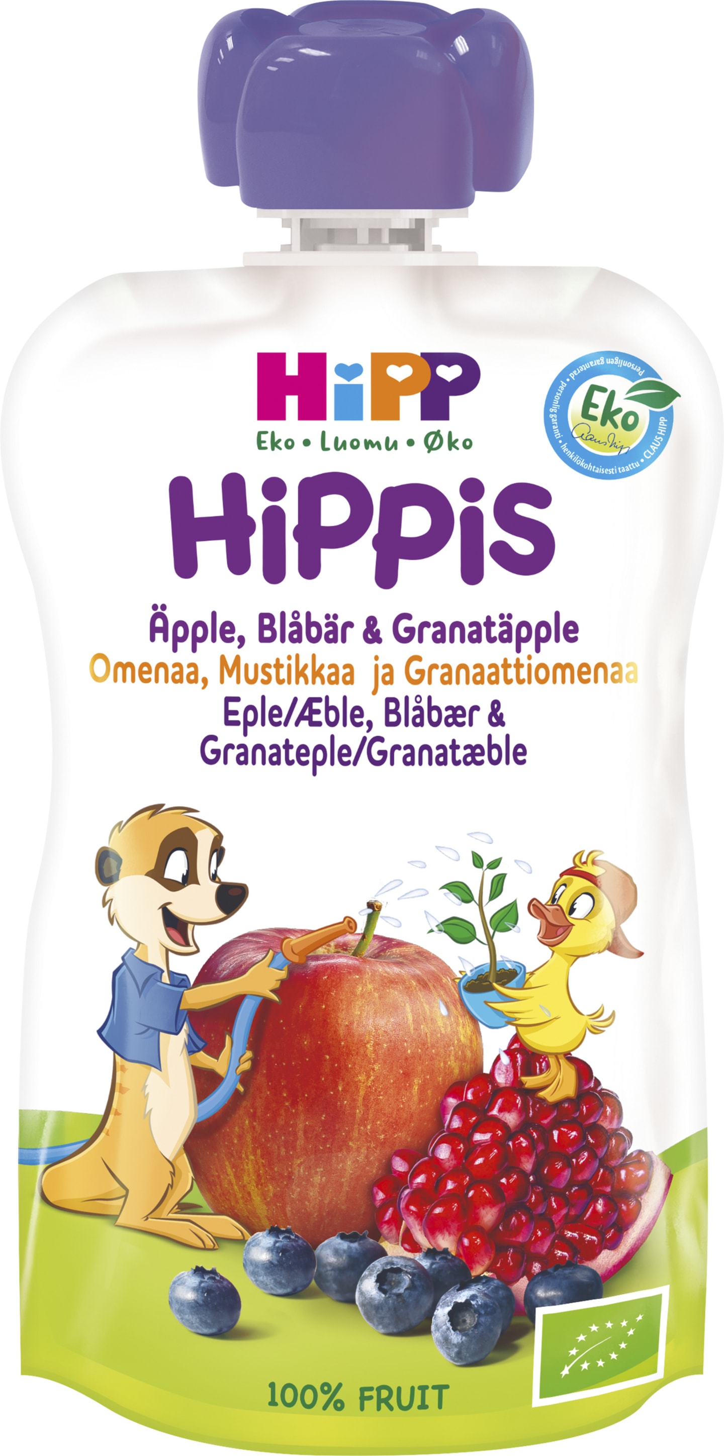 Barnmat hippis äpp blå gra 6mån 100g