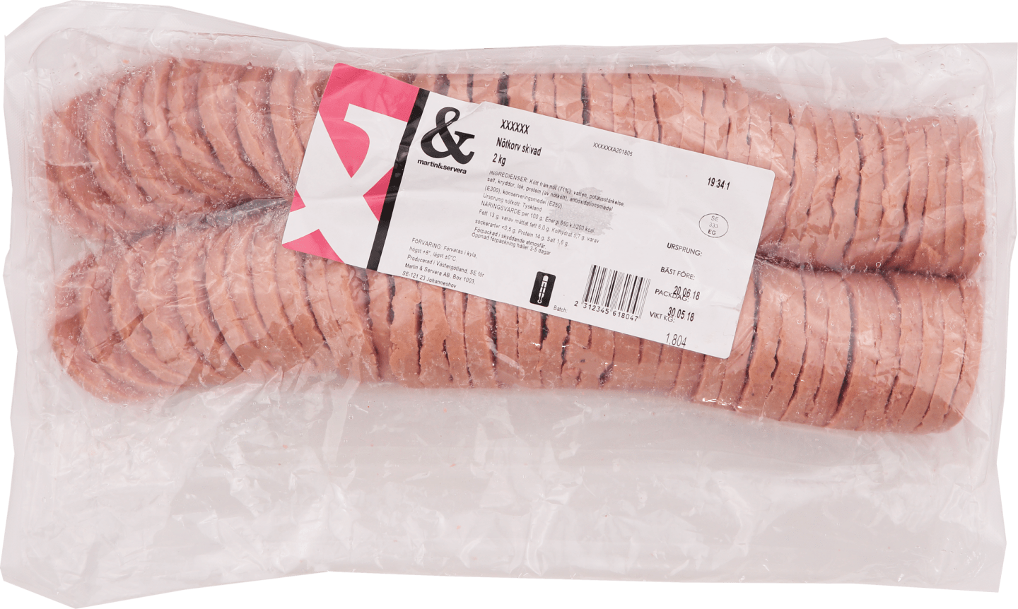Nötkorv skivad 2kg - Bild 1 av 3