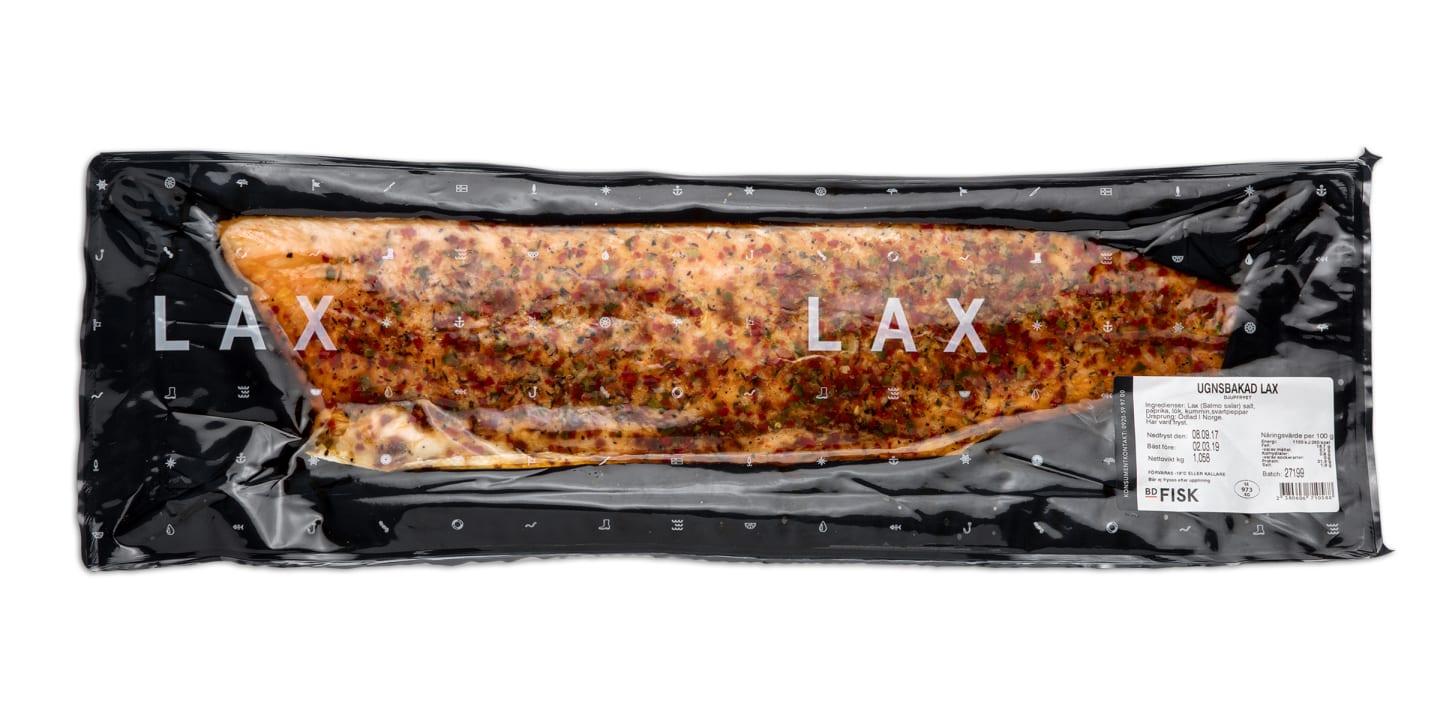 Laxfilé varmrökt jägerkryddad 1,2-1,5kg - Bild 1 av 3