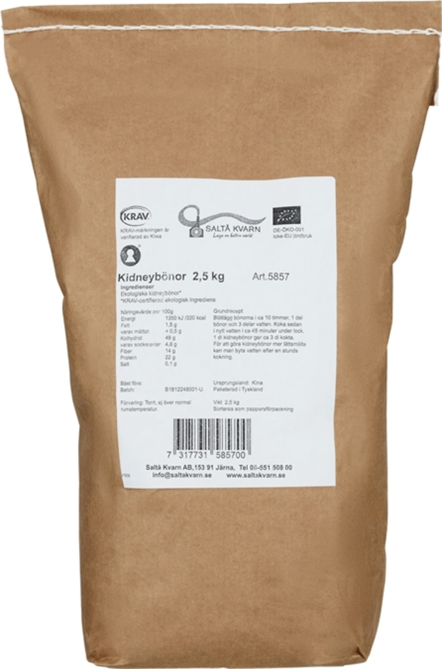 Kidneybönor 2,5kg
