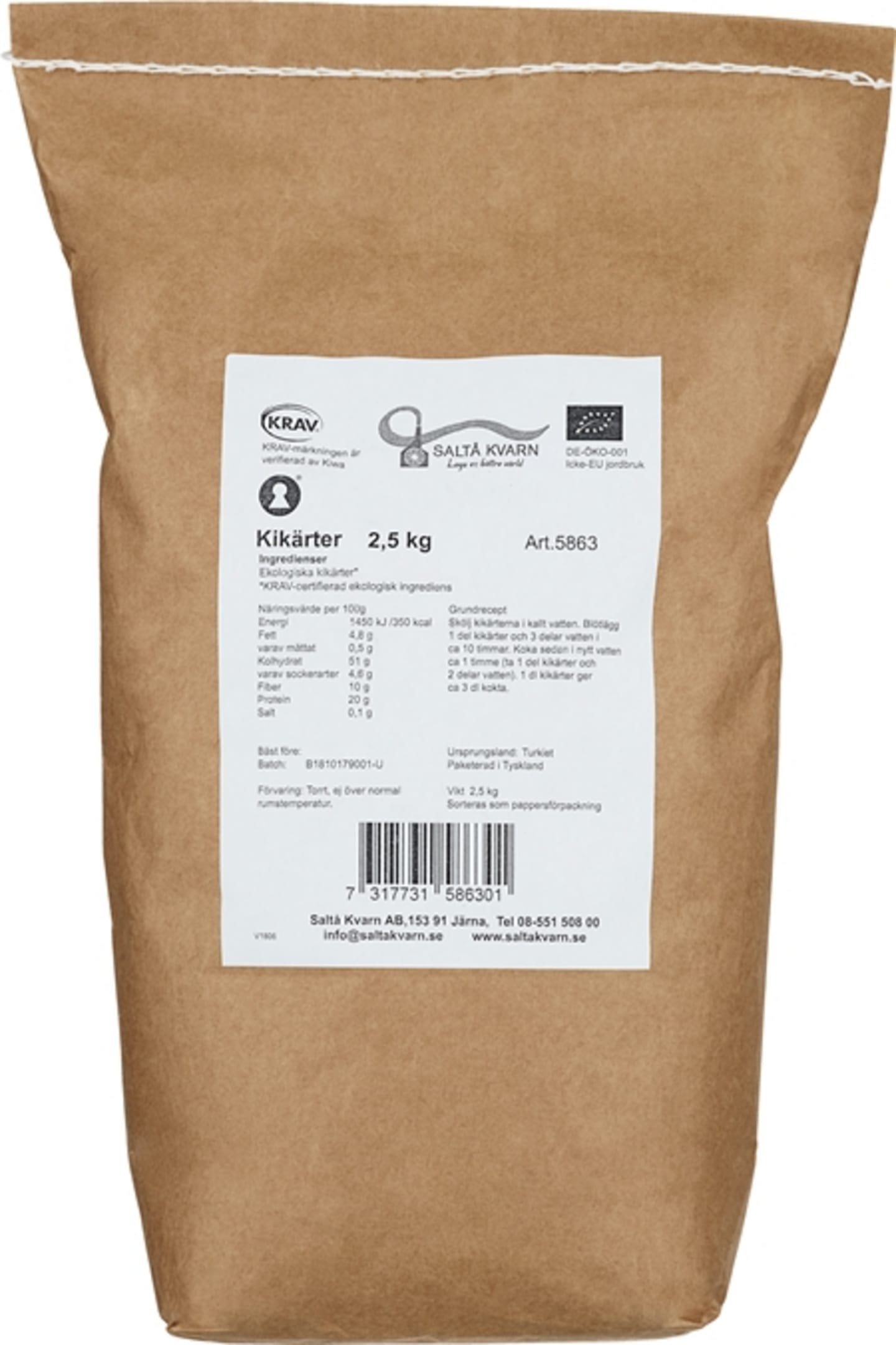 Kikärter 2,5kg