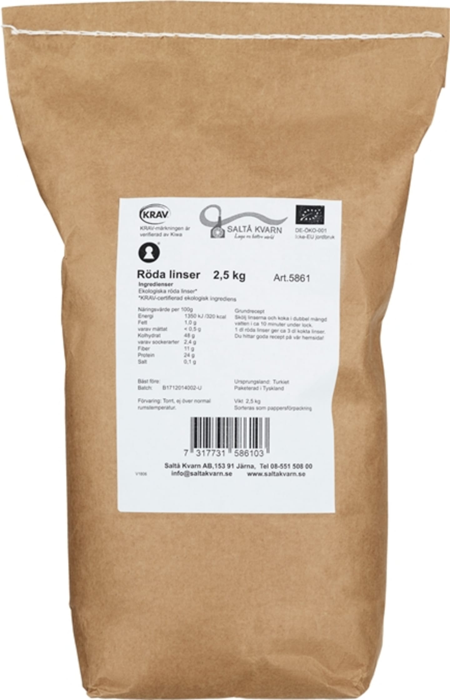 Linser Röda 2,5kg