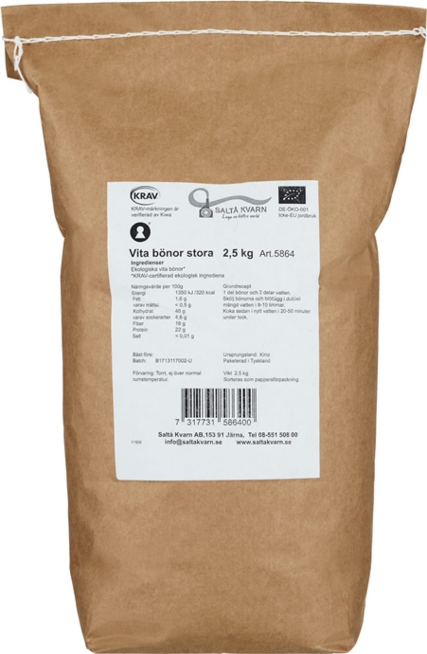 Vita bönor stora 2,5kg