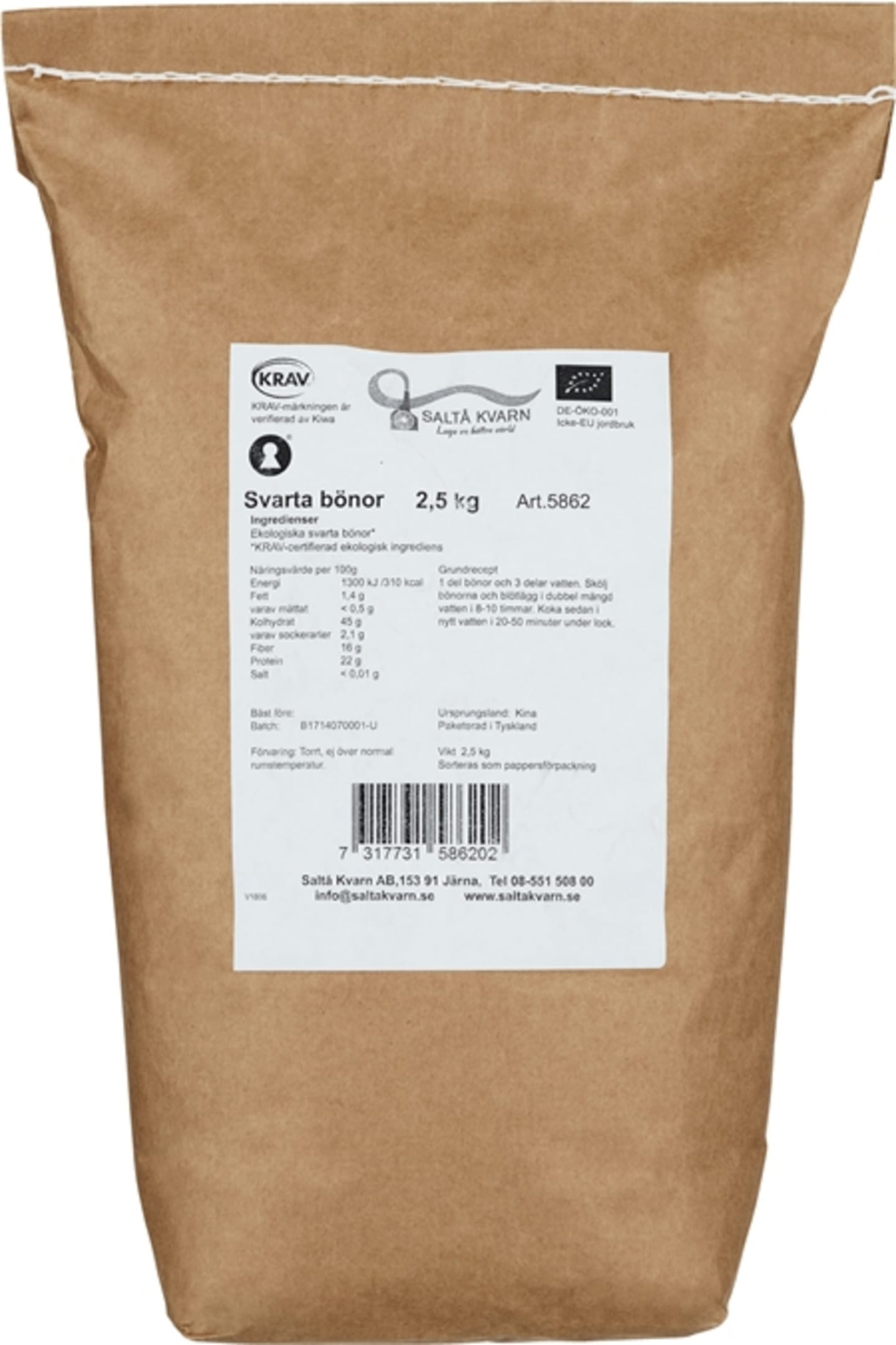 Svarta bönor 2,5kg