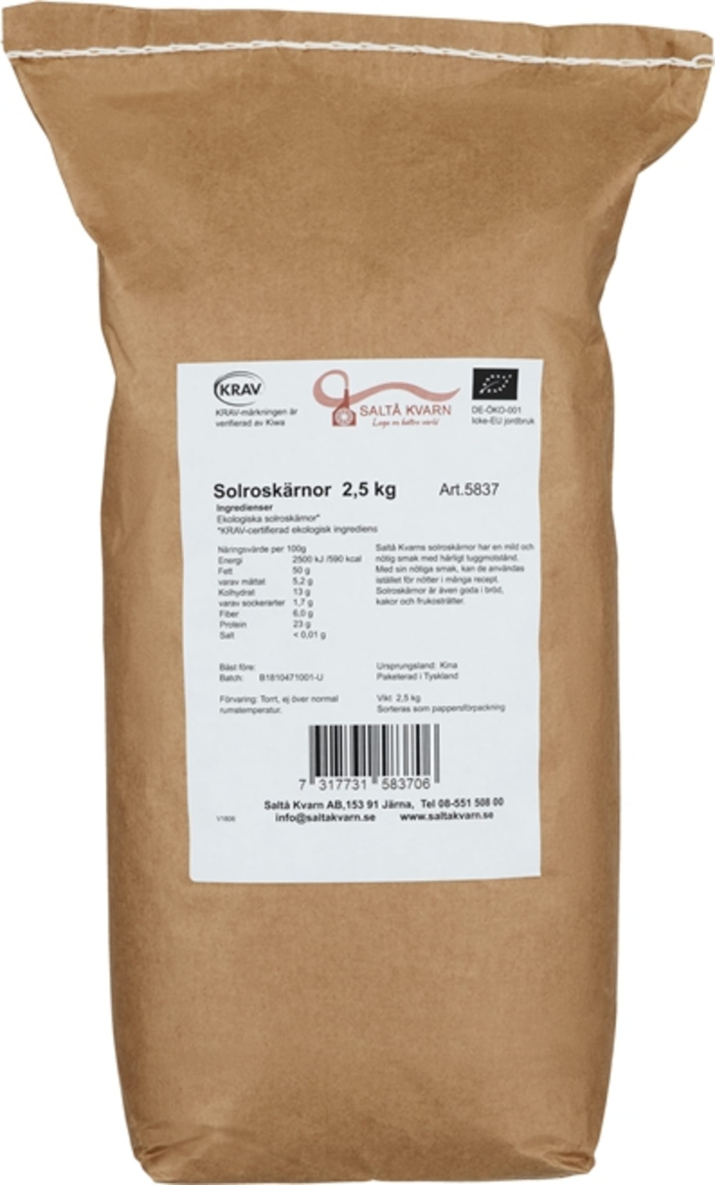 Solroskärnor 2,5kg