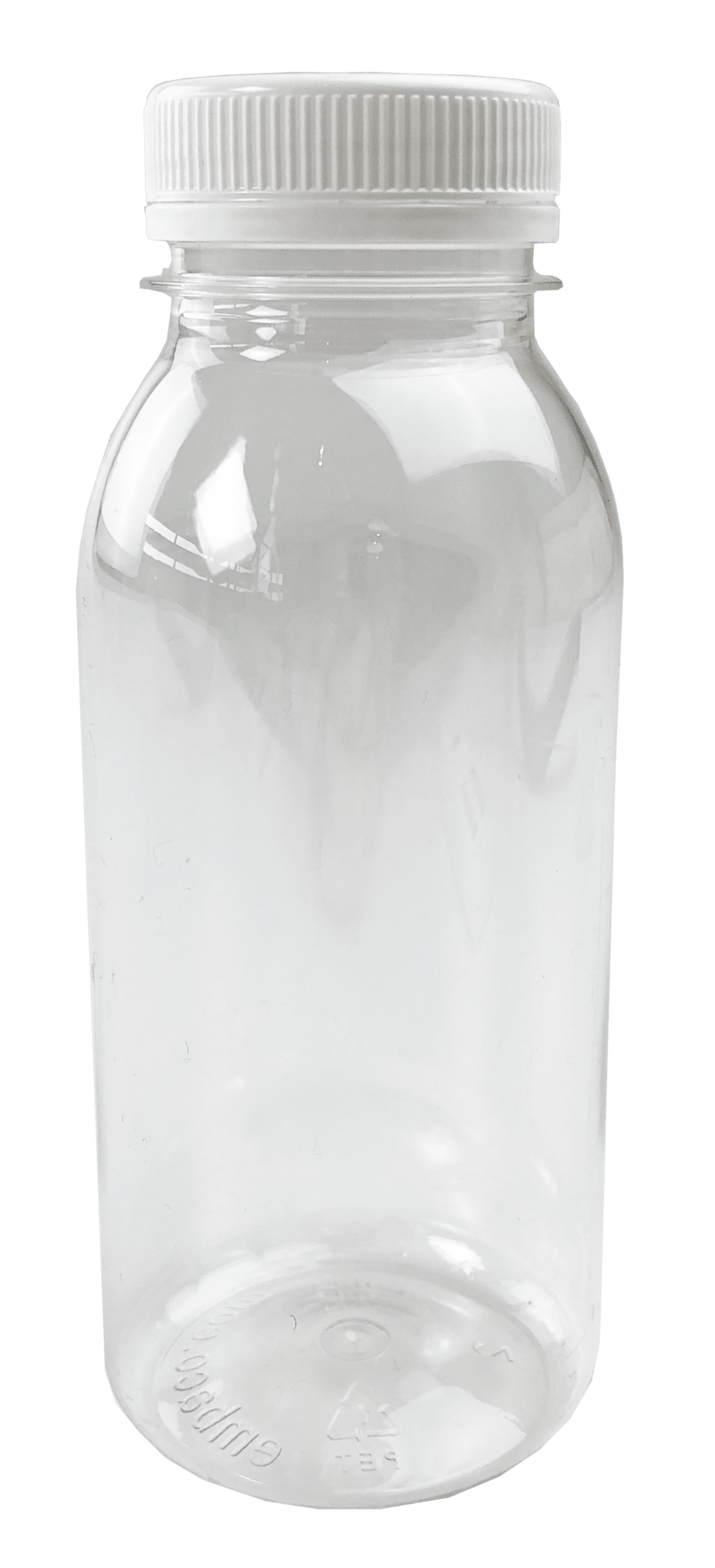 Pet-flaska 250ml med vit kapsyl 200st