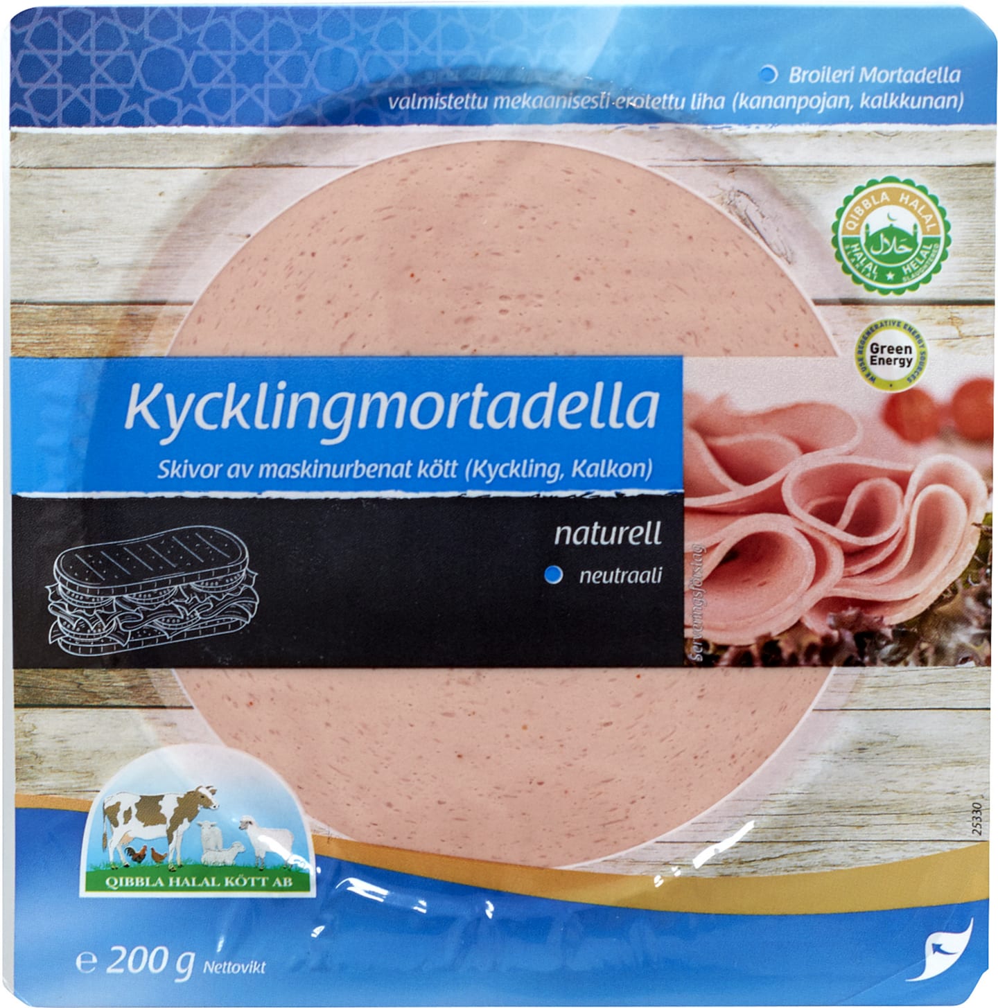 Kycklingmortadella skivad 200g