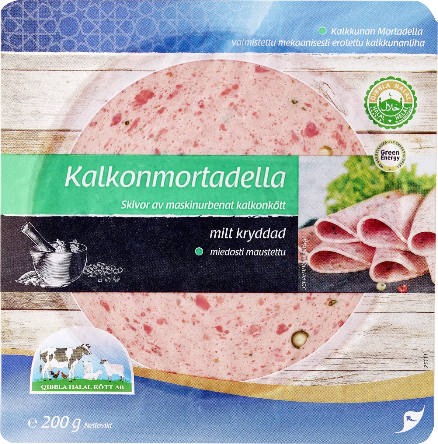 Kalkonmortadella skivad 200g