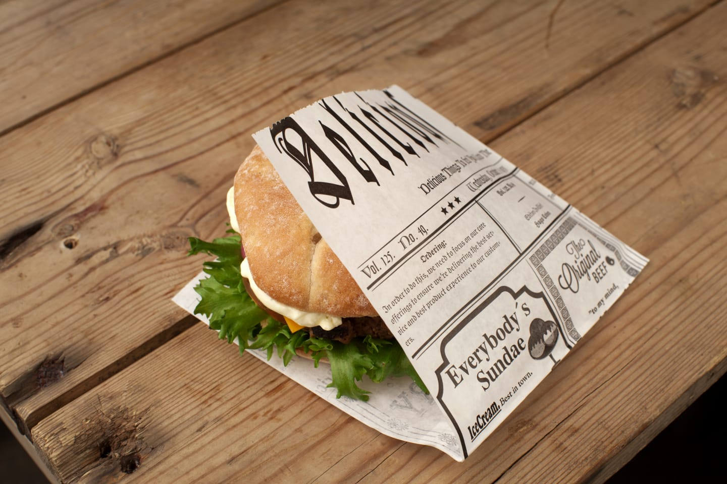 Hamburgerficka Deli News120x120mm 1500st - Bild 1 av 2