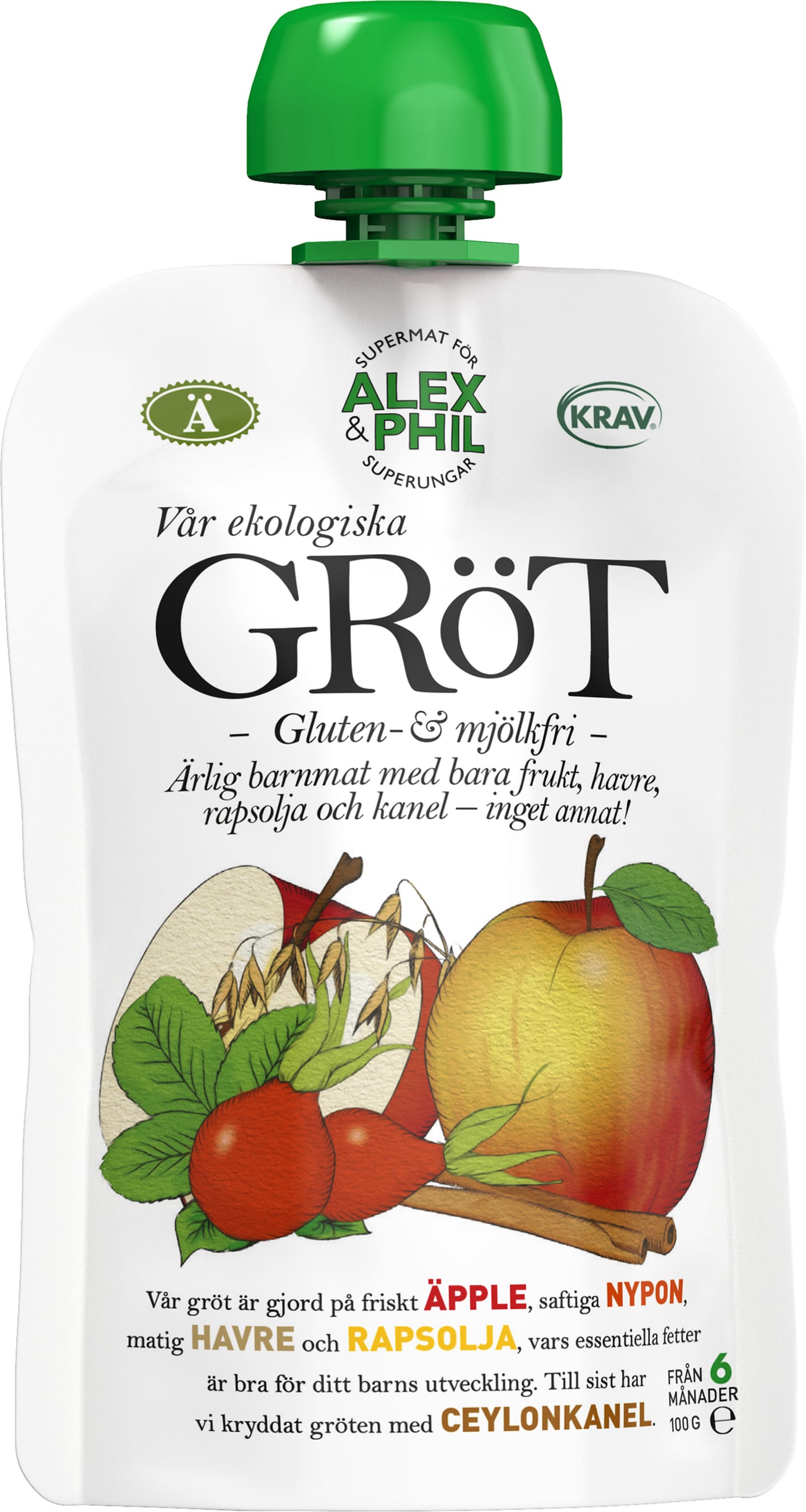 Äppelgröt med kanel laktosfri 100g