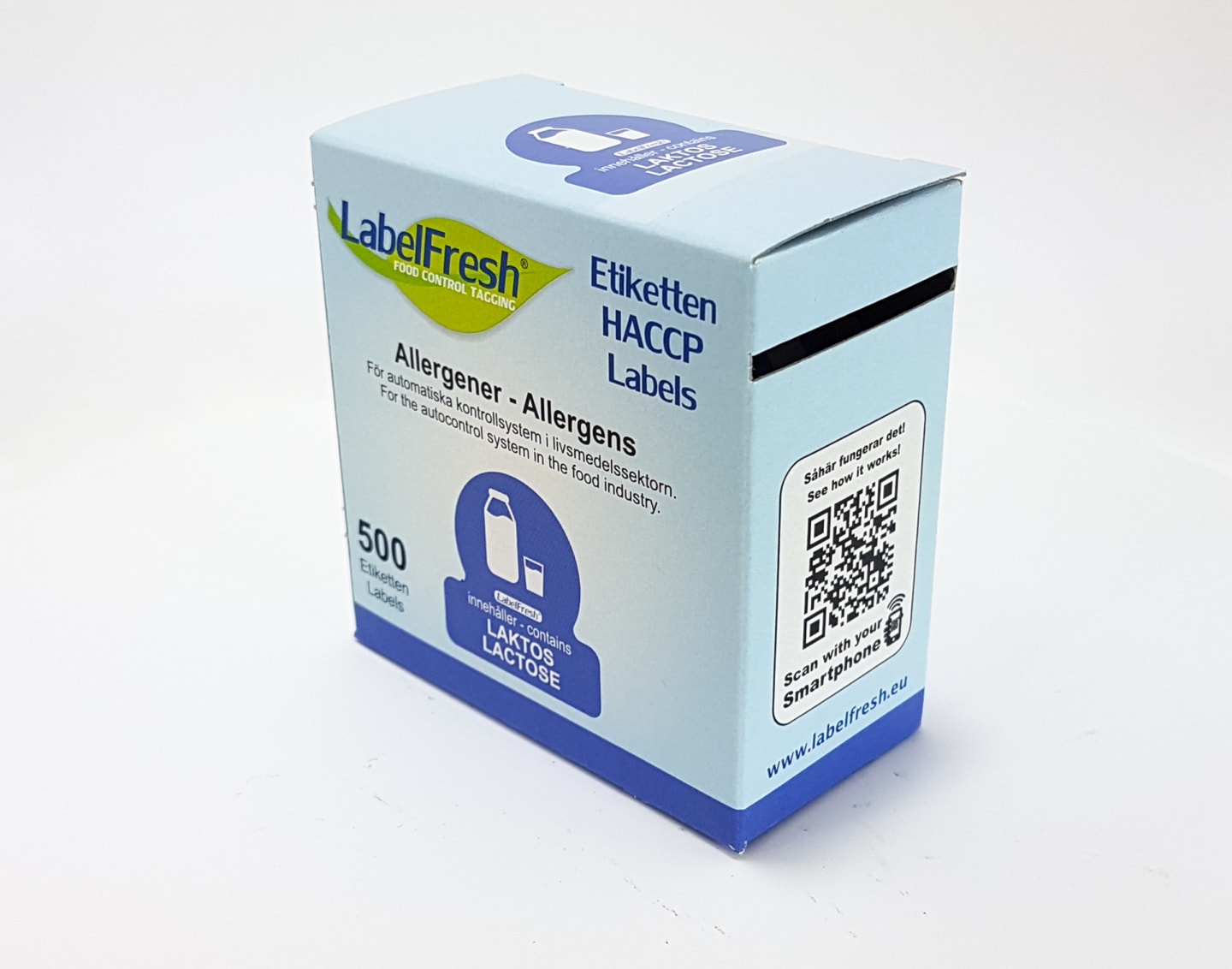 Etikett Allergen laktos 500st
