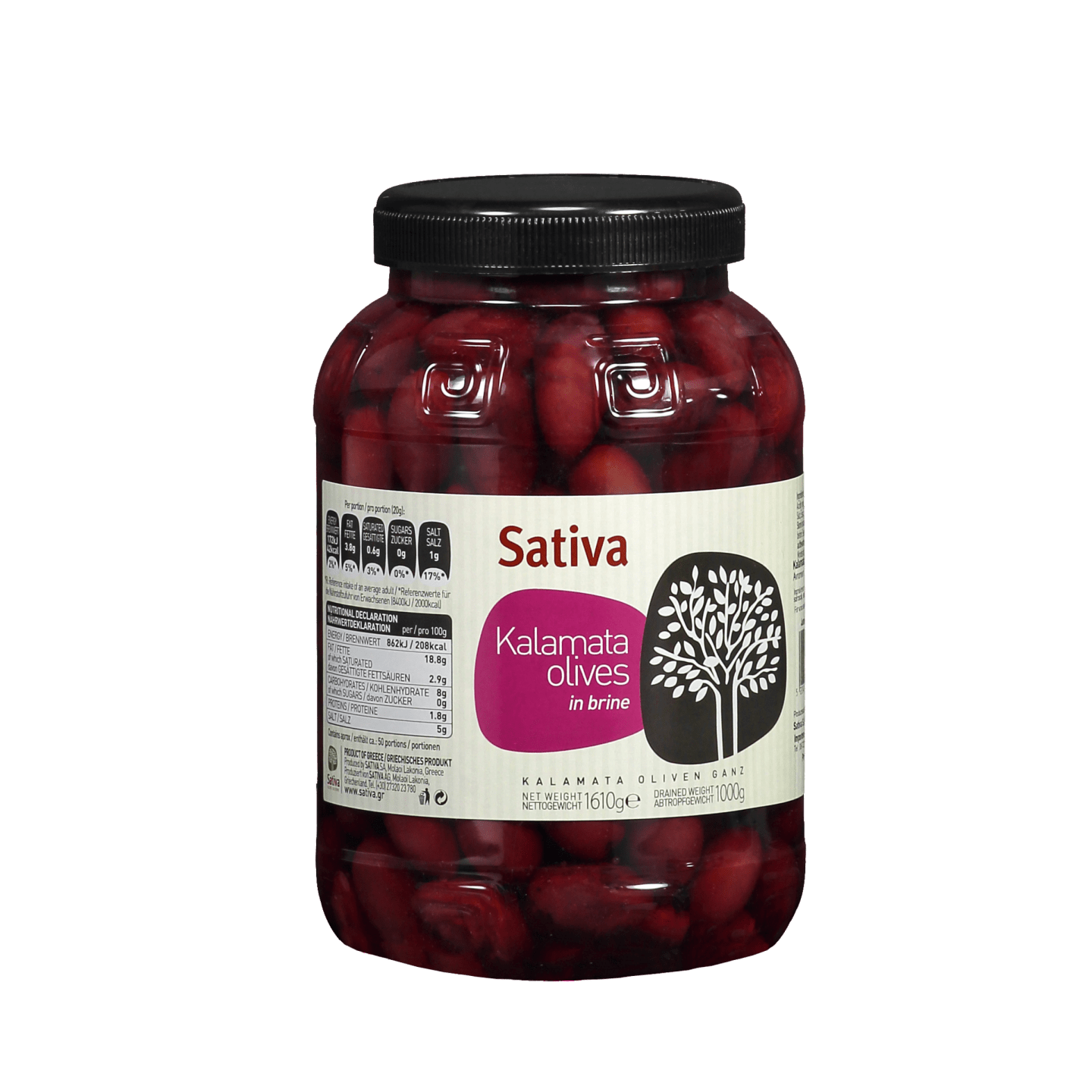 Oliv Kalamata jumbo med kärnor 1,61kg