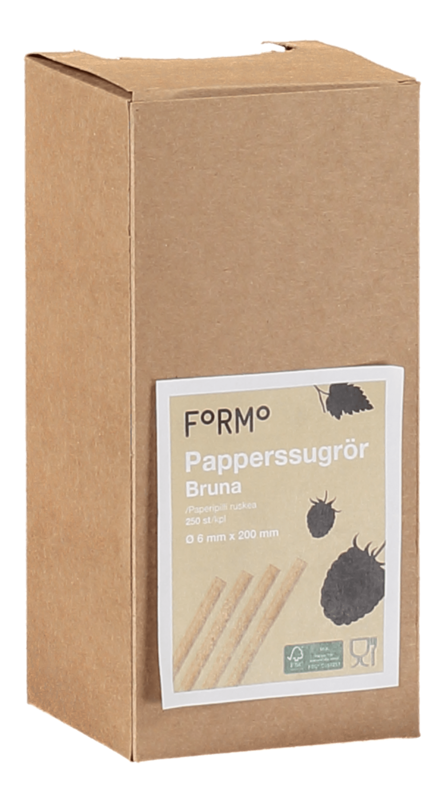 Papperssugrör natur 6x200mm 250st - Bild 1 av 3