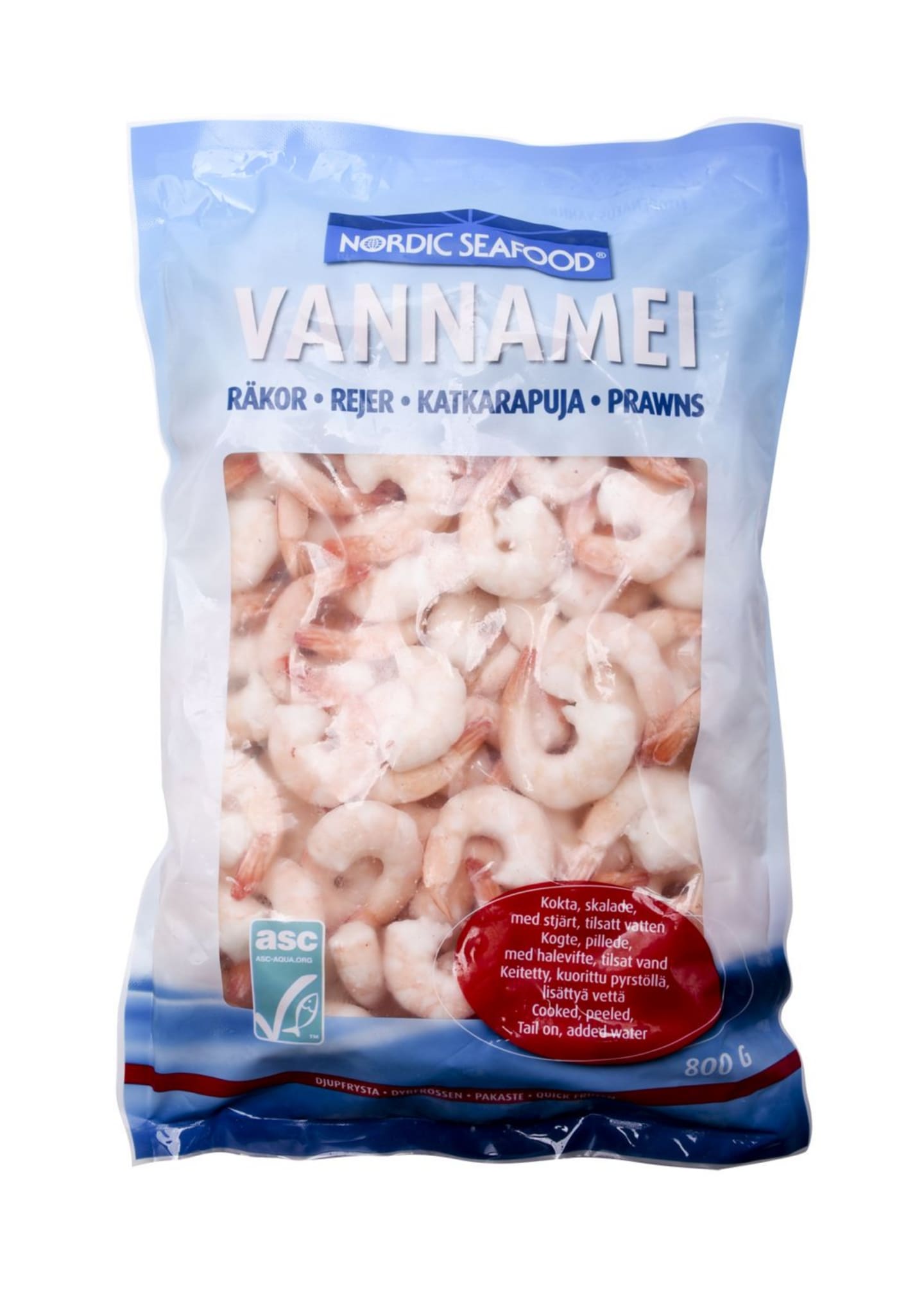 Vannameiräka kokt m stjärt ASC51/60 800g - Bild 1 av 3