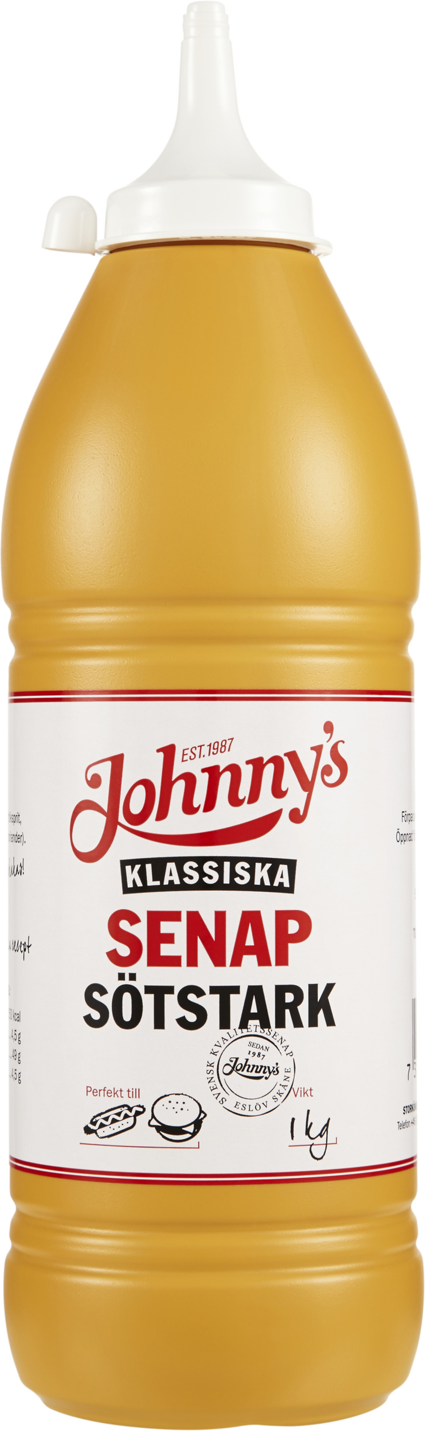 Johnnys senap sötstark pipflaska 1kg - Bild 1 av 1