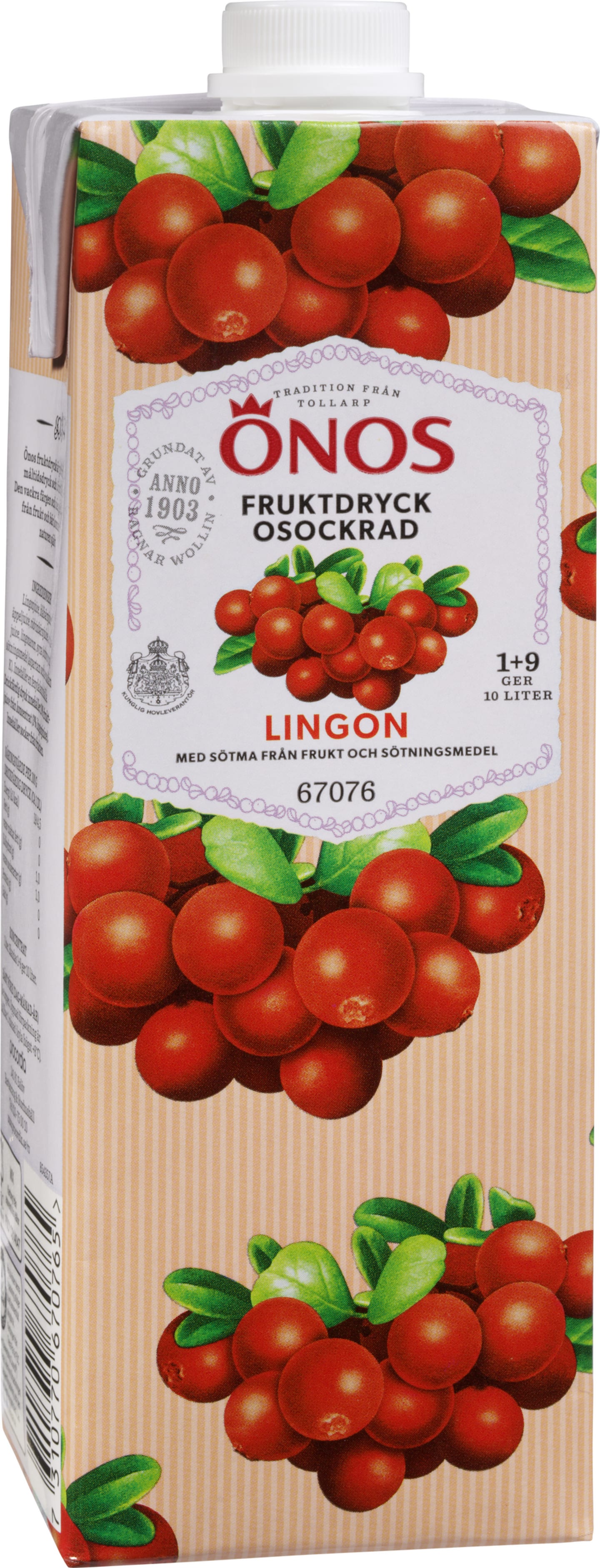 Lingon Osockrad Fruktdryck 1+9 1L - Bild 1 av 1