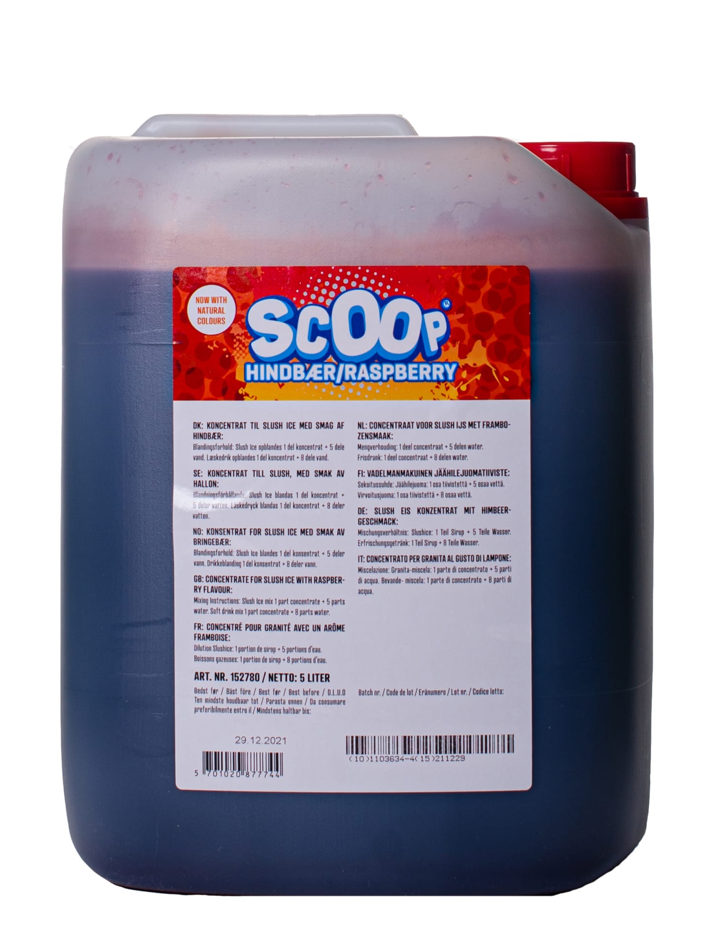 Scoop raspberry W/naturl colours - 5L