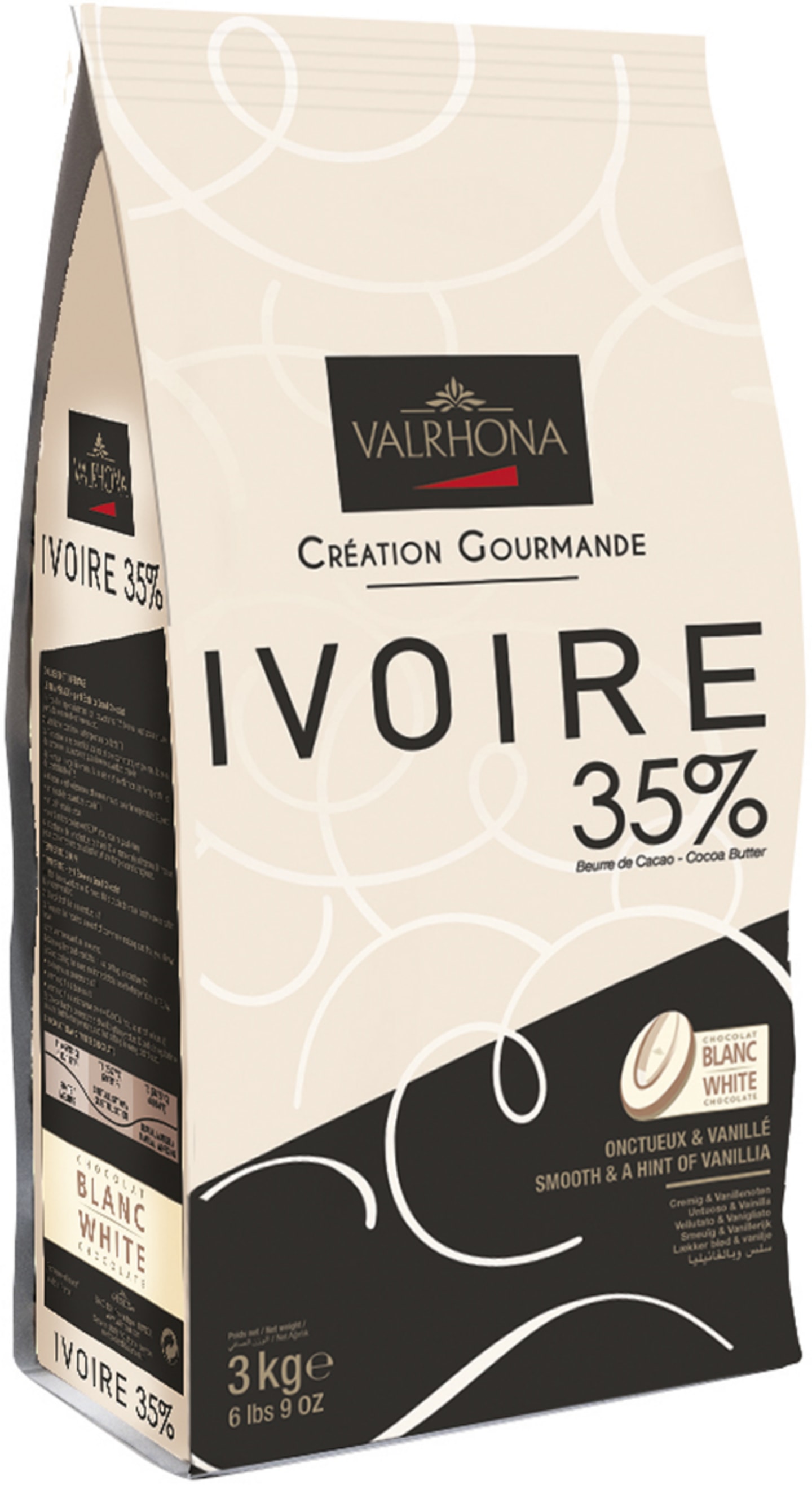 Feves Ivoire vit choklad pellets 35% 3kg - Bild 1 av 1