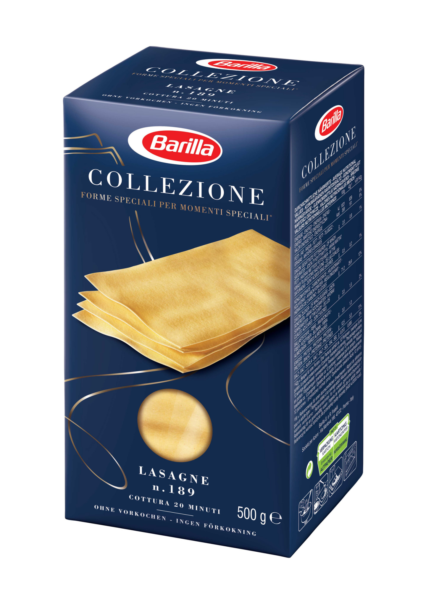 Lasagneplattor La Collezione 18x8 500g - Bild 1 av 2