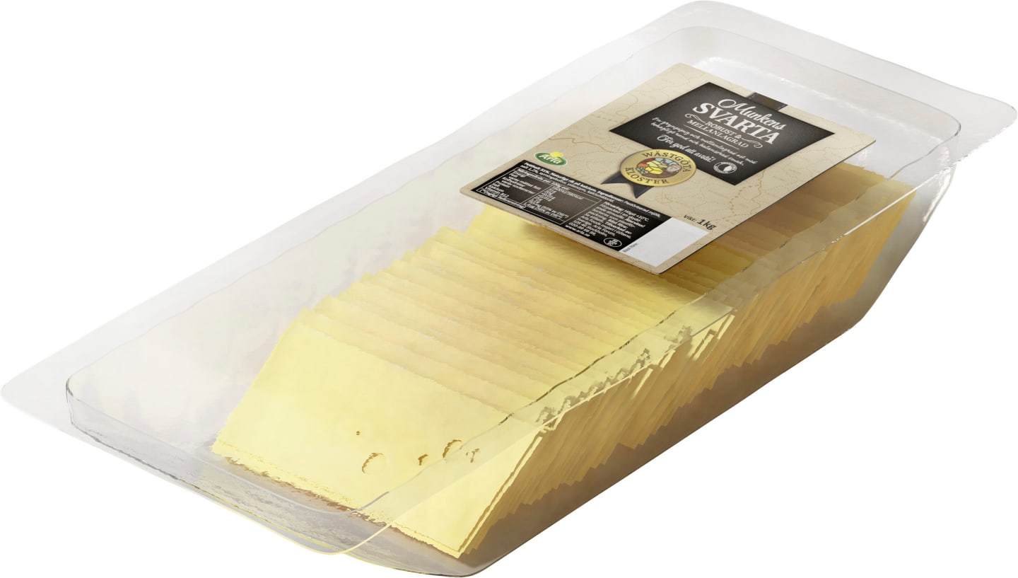 Munkens svarta skivad ost 31% 12g/1kg