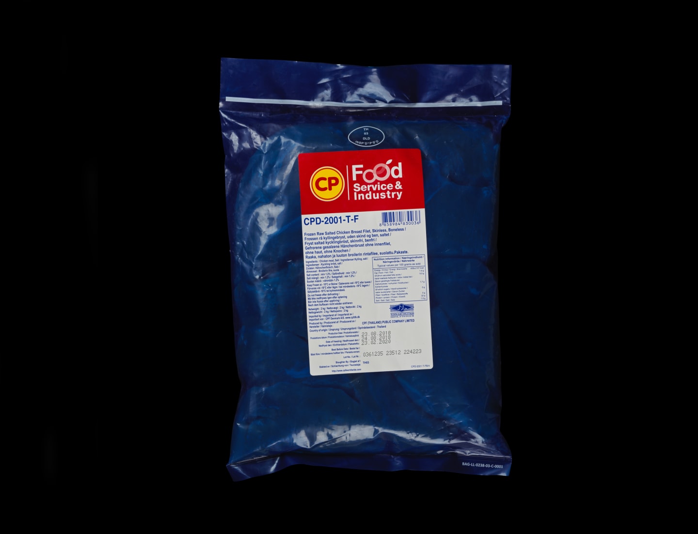 Kycklingfilé block 1,2% 140g+/2kg - Bild 1 av 2