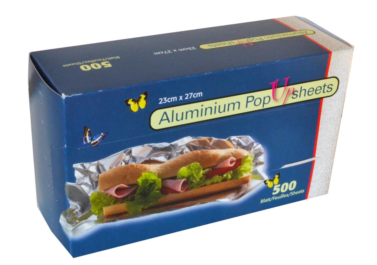 Aluminiumfolie ark 23x27cm 13my 500st