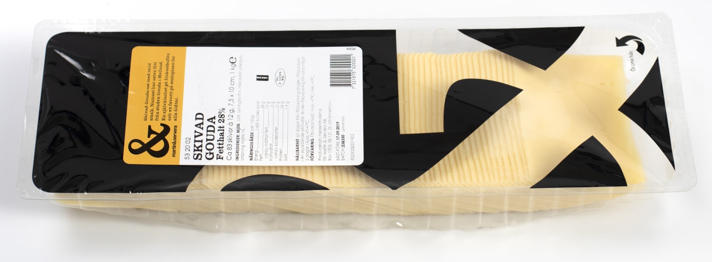 Ost Gouda tunnskivad 28% 12g/1kg