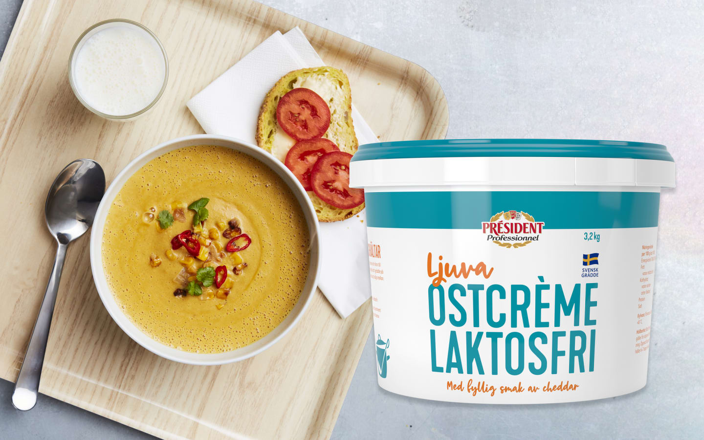 Ostcreme Ljuva stark laktosfri 15% 3,2kg - Bild 1 av 2