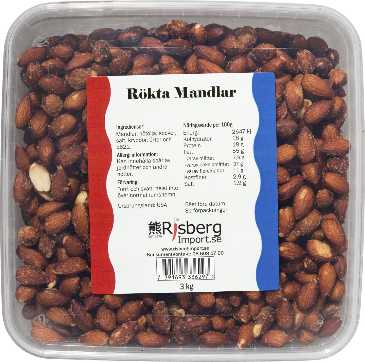 Mandel rökt lösvikt 3kg
