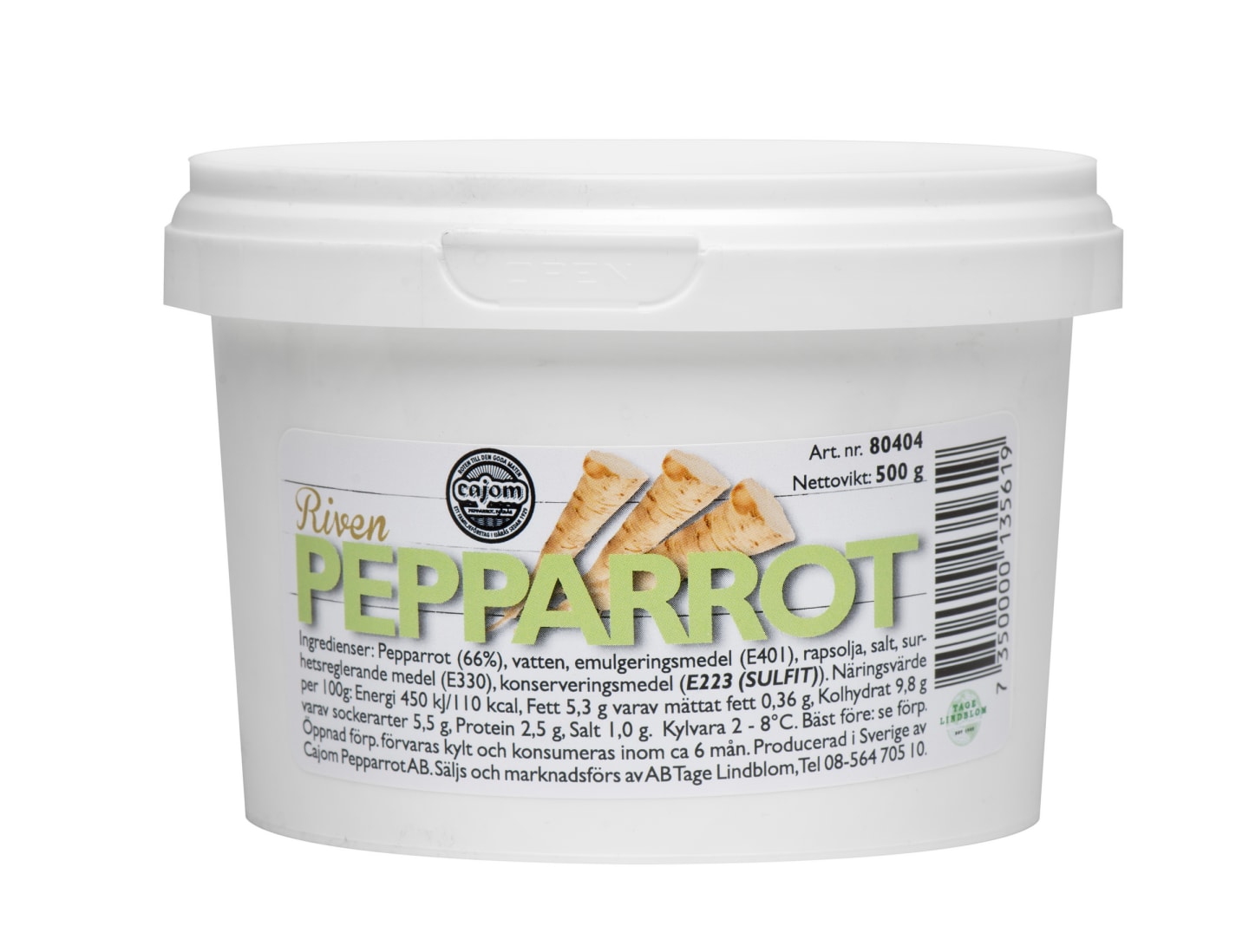Pepparrot riven plastburk 500g