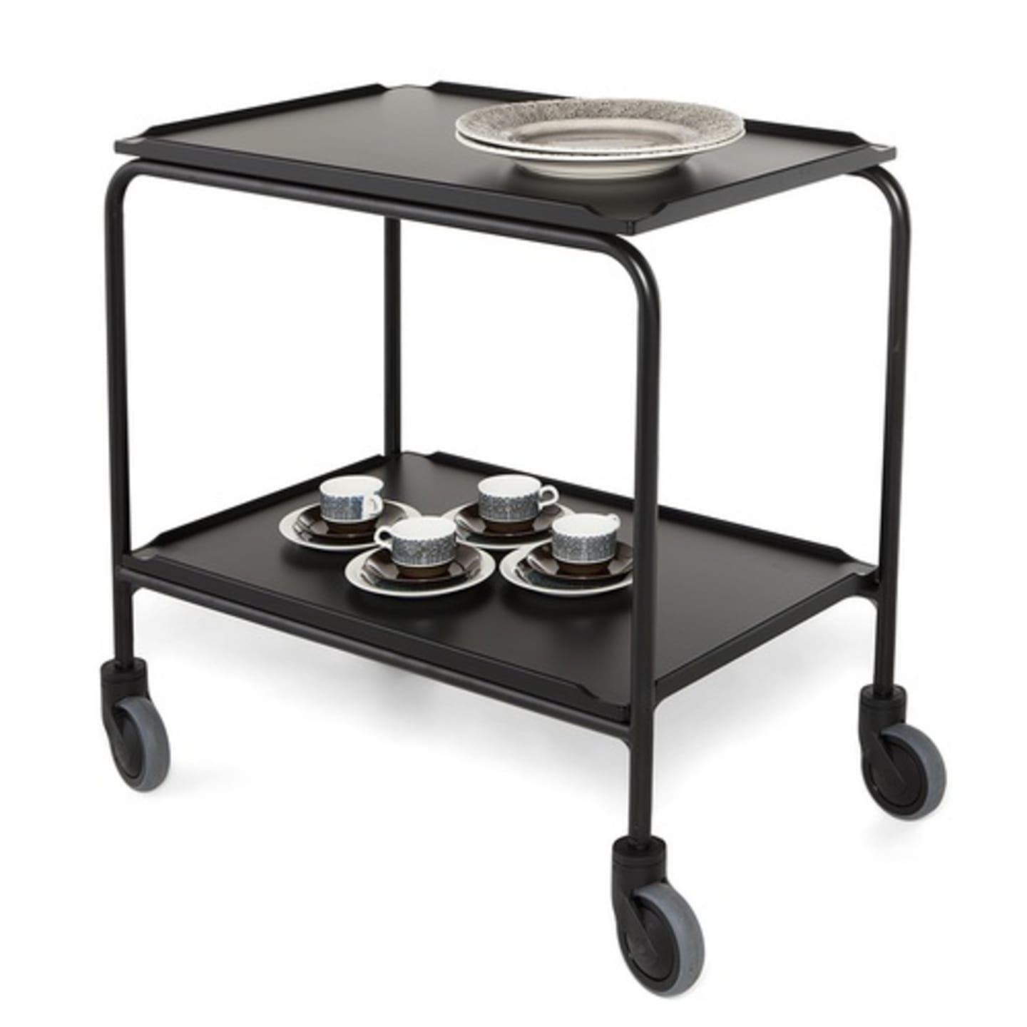 Serveringsbord svart 900x550 2 hyllplan