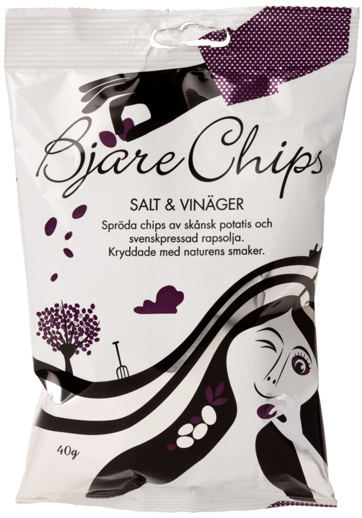 Bjäre Chips Varsamt Salt&Vinäger 40g