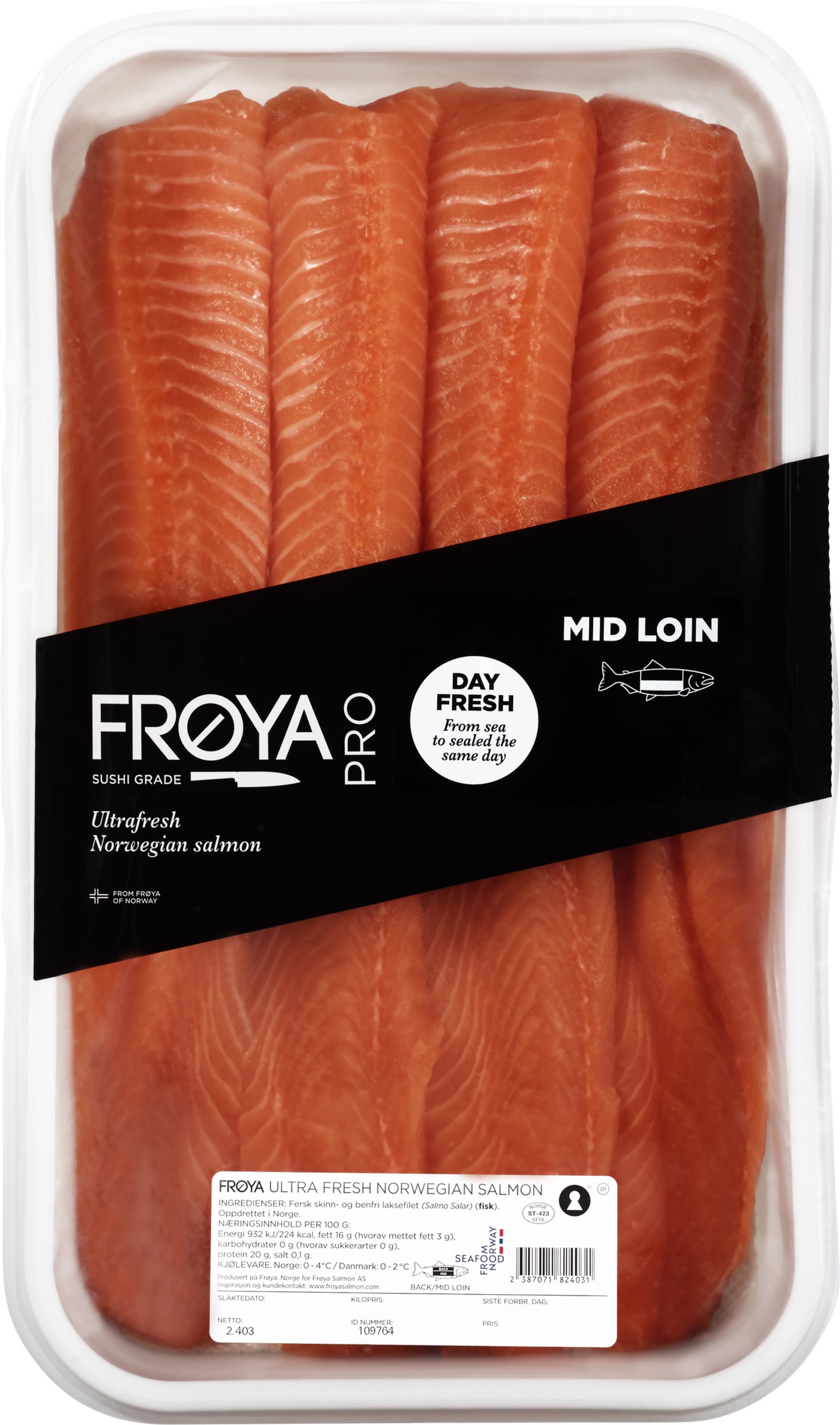 Lax Mid Loin Fröya 3x4x650g