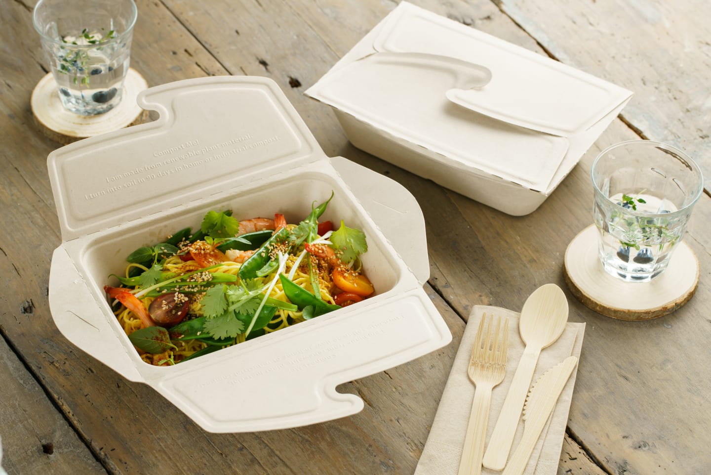 Hämtbox bagasse 210x150mm 1000ml 150st - Bild 1 av 2