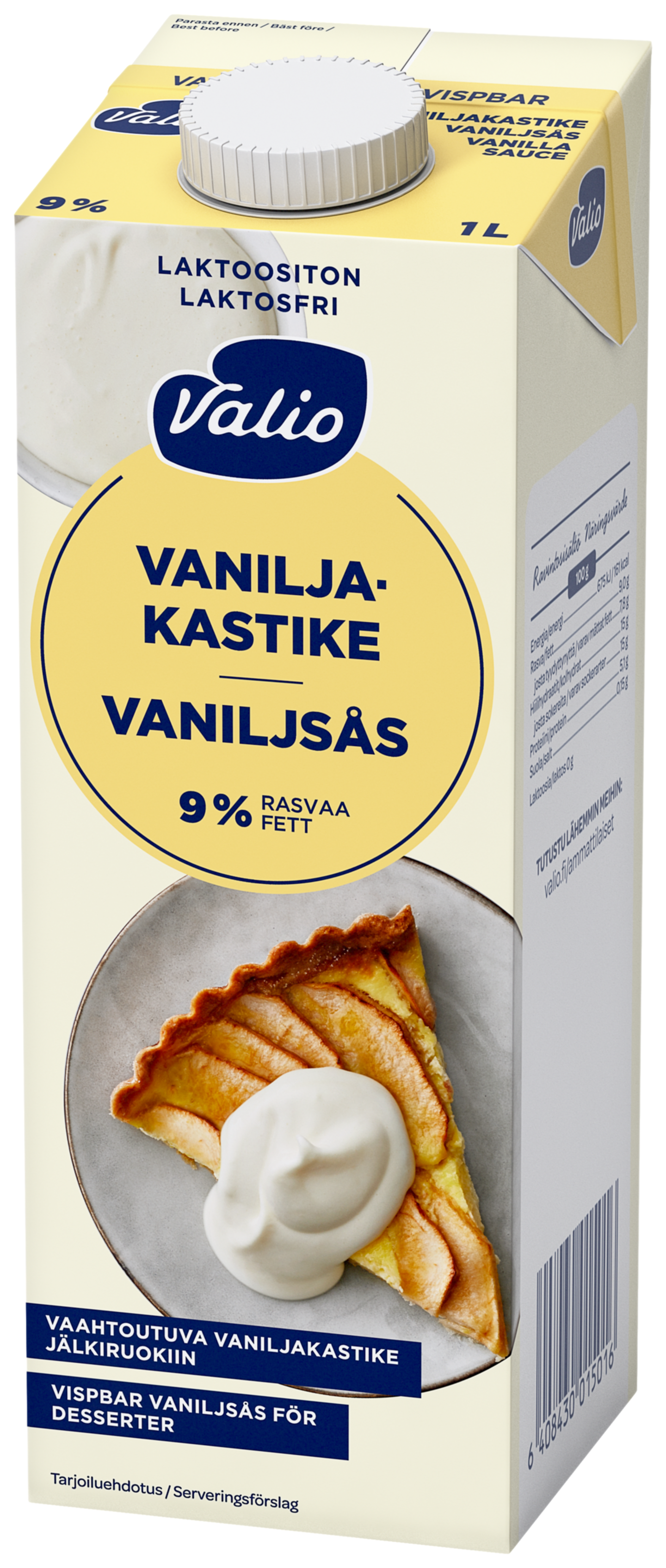 Vaniljsås vispbar laktosfri 1L