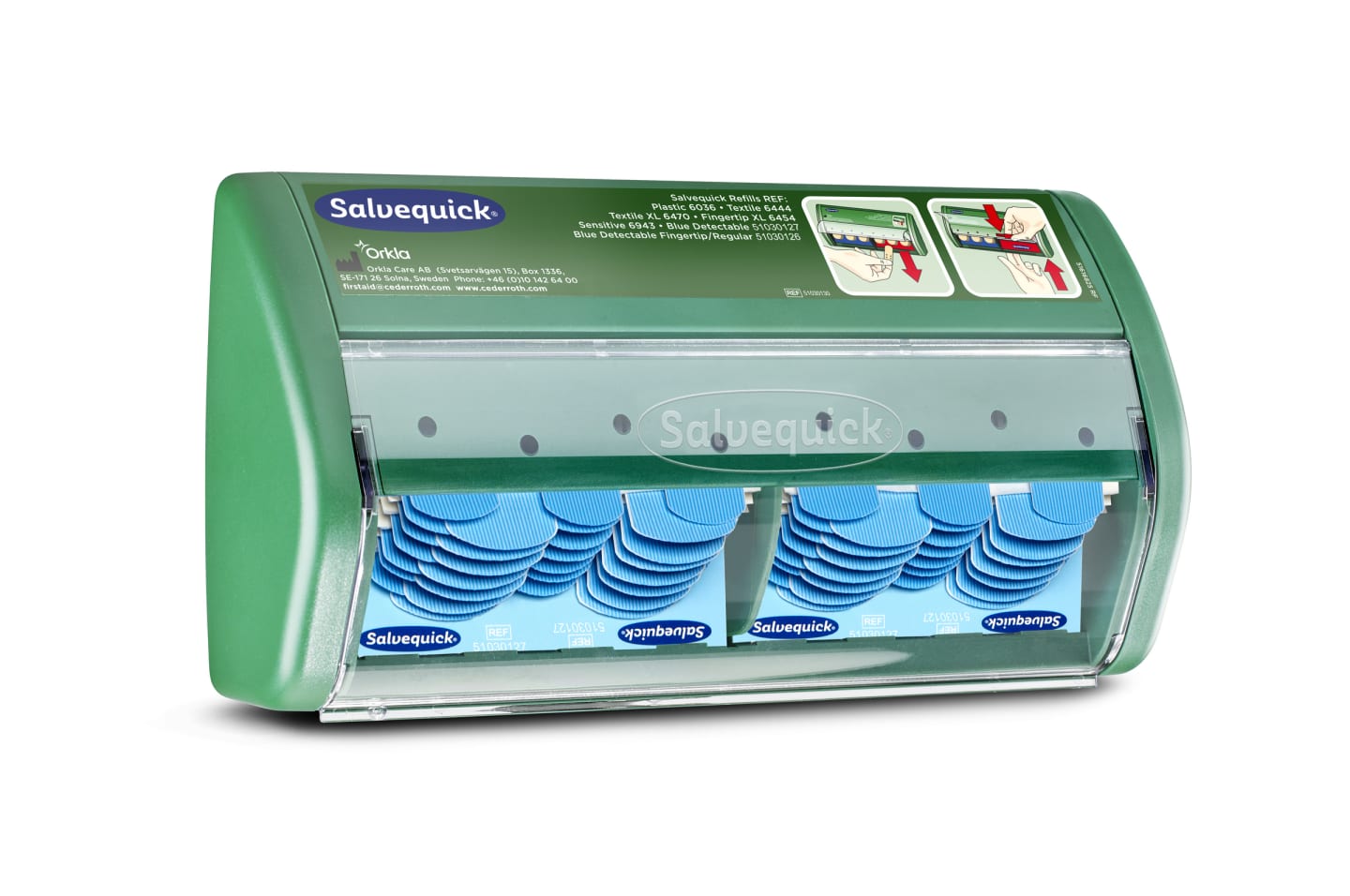 Salvequick plåster dispense blue dete1st