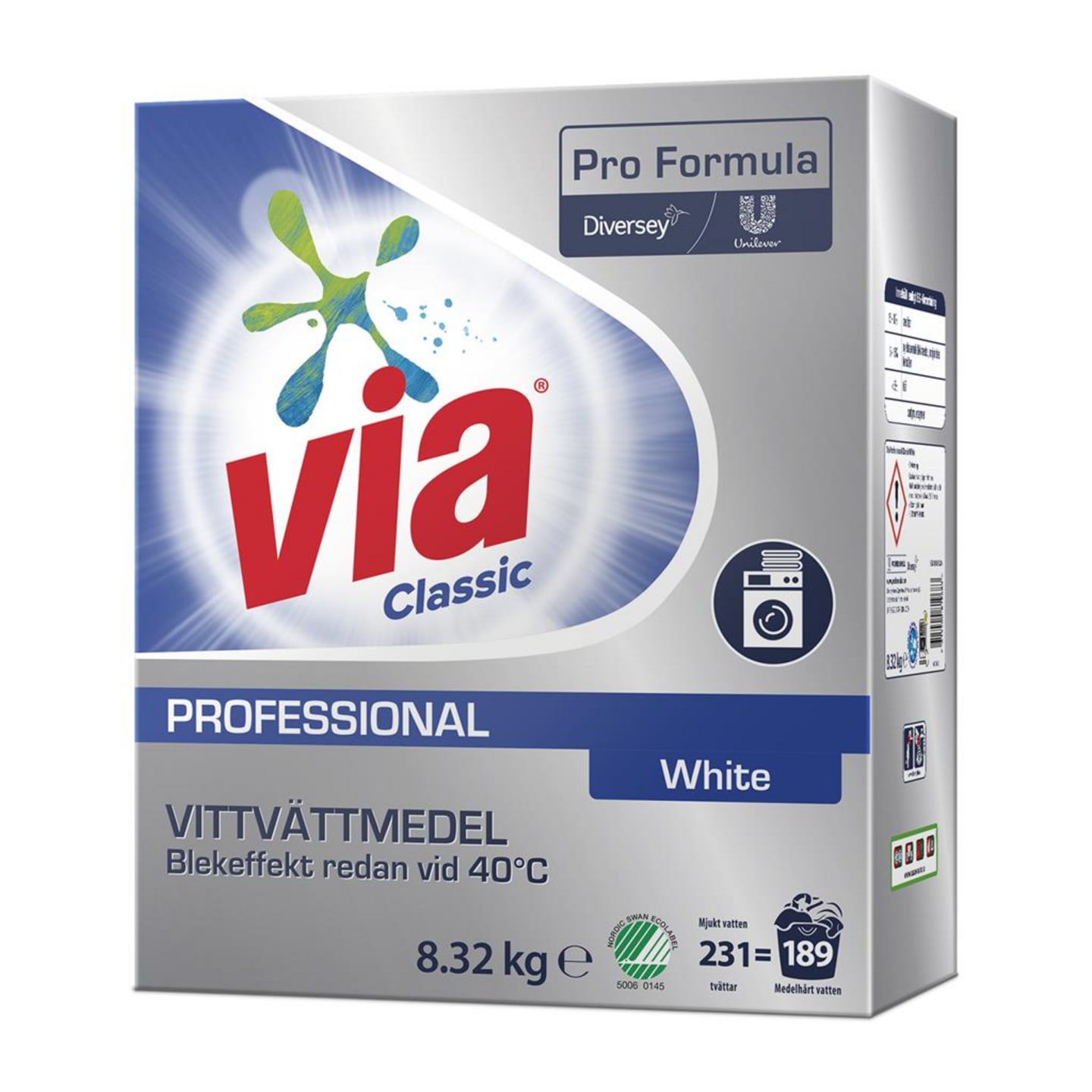Tvättmedel Via Prof classic vit 8,32kg