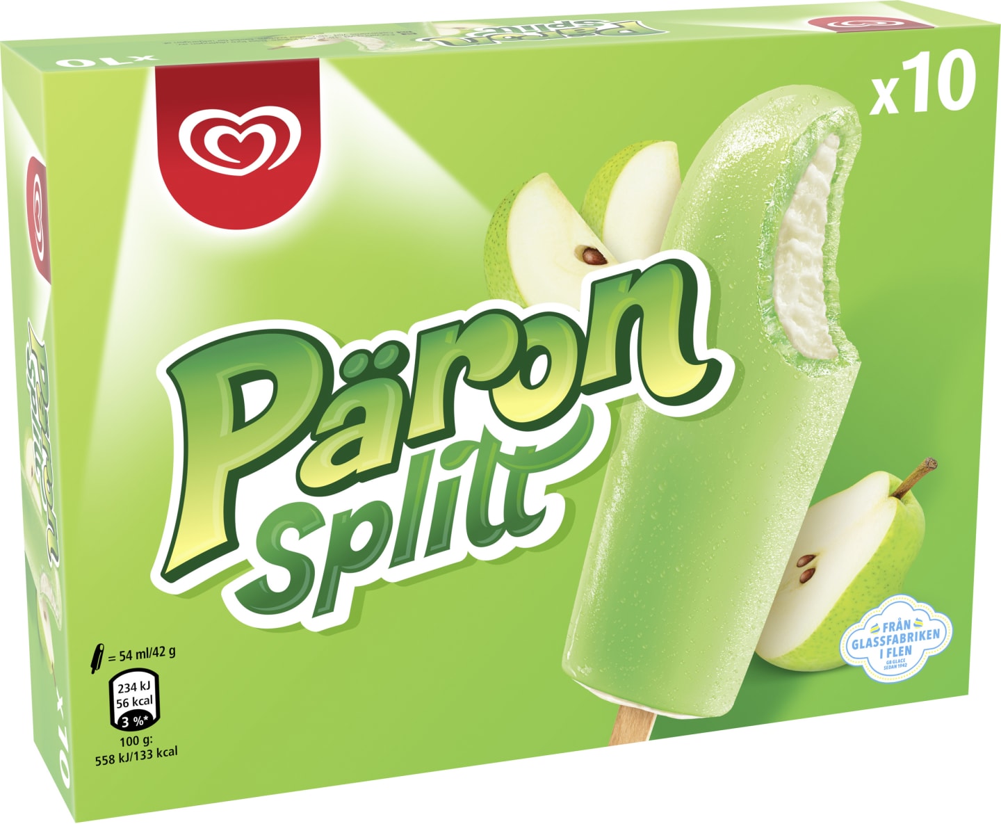 Päronsplitt glasspinne 10st