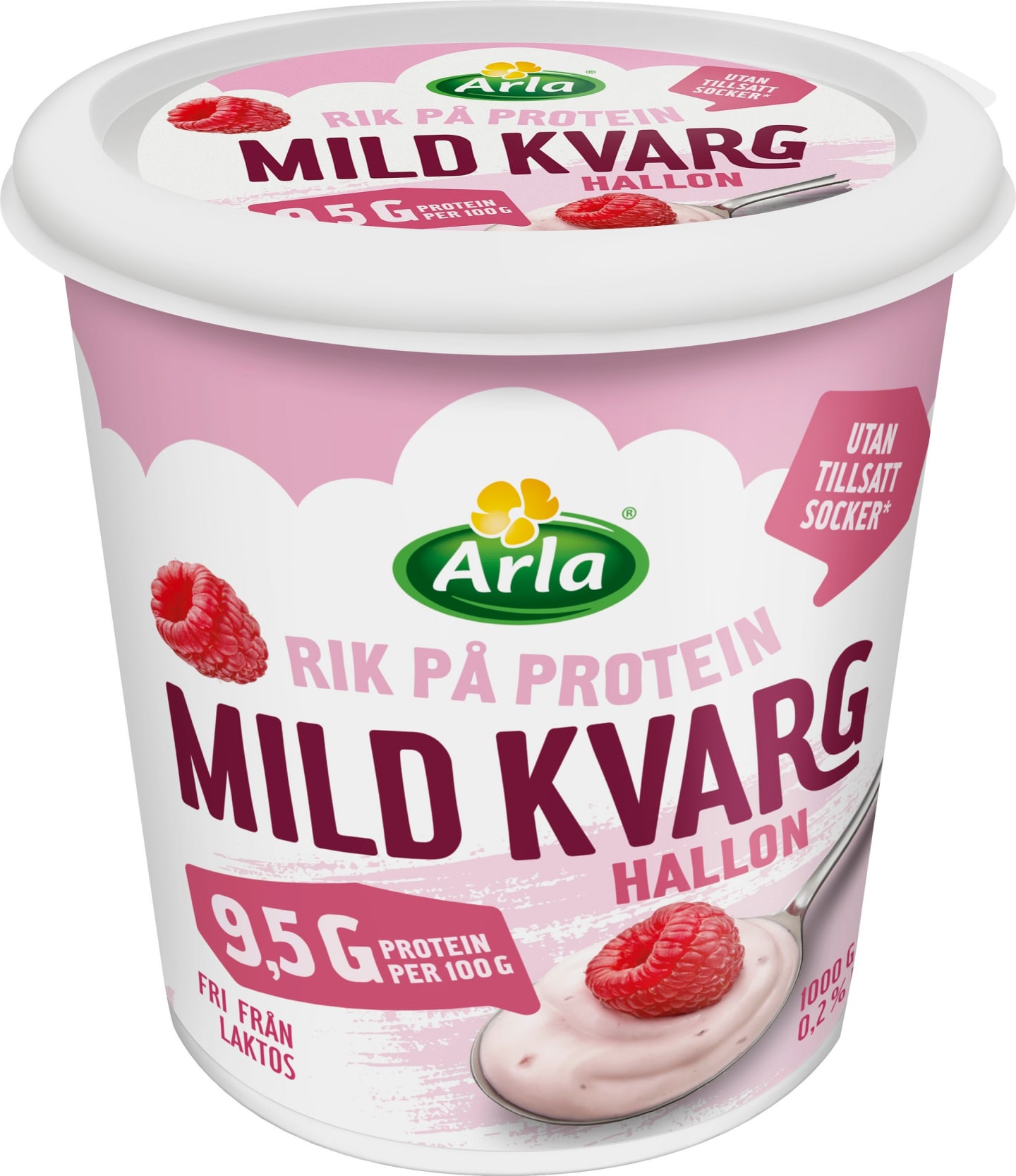 Kvarg mild hallon laktosfri 1kg