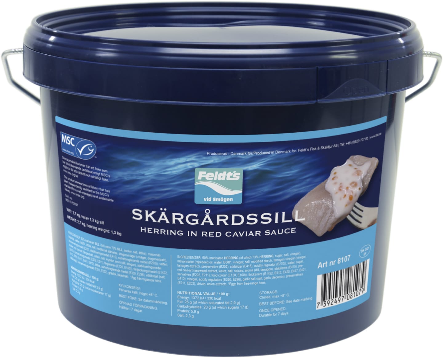 Skärgårdssill bit krämig MSC 2,7 kg