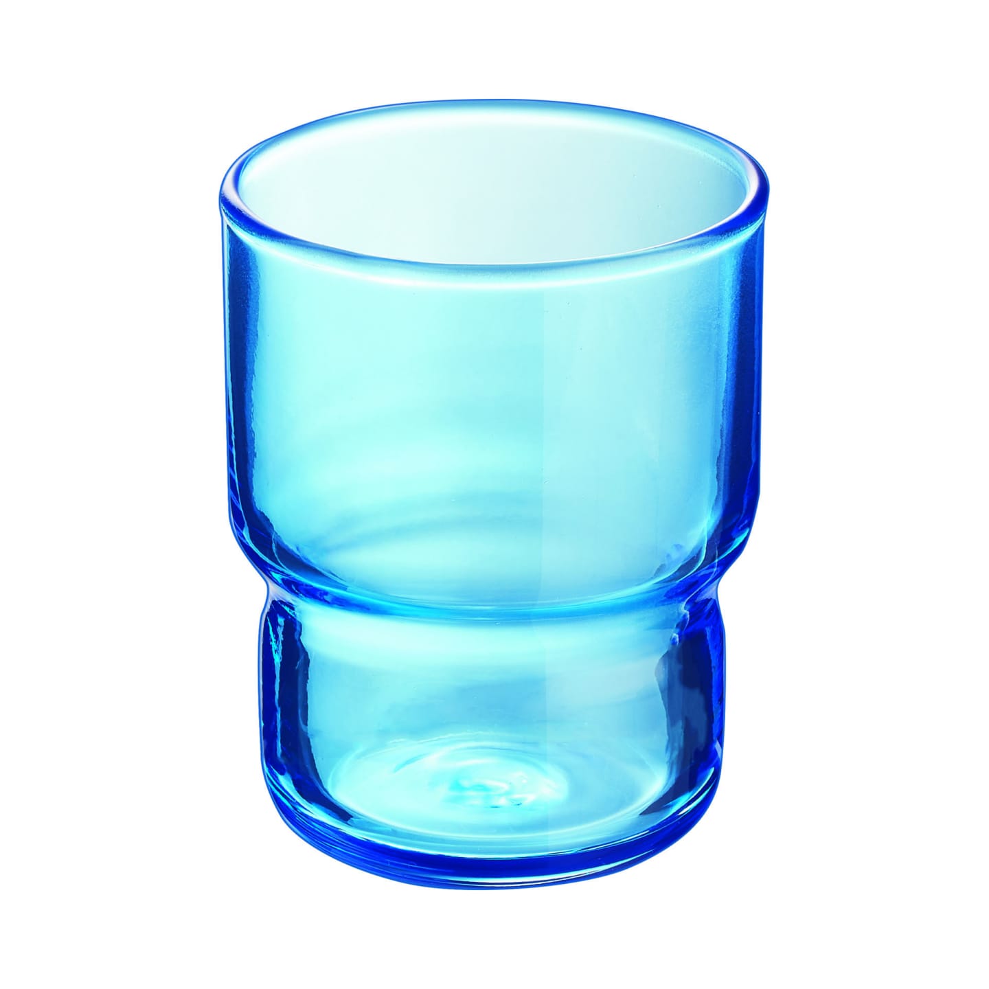 Log dricksglas blå H80 D63mm 16cl