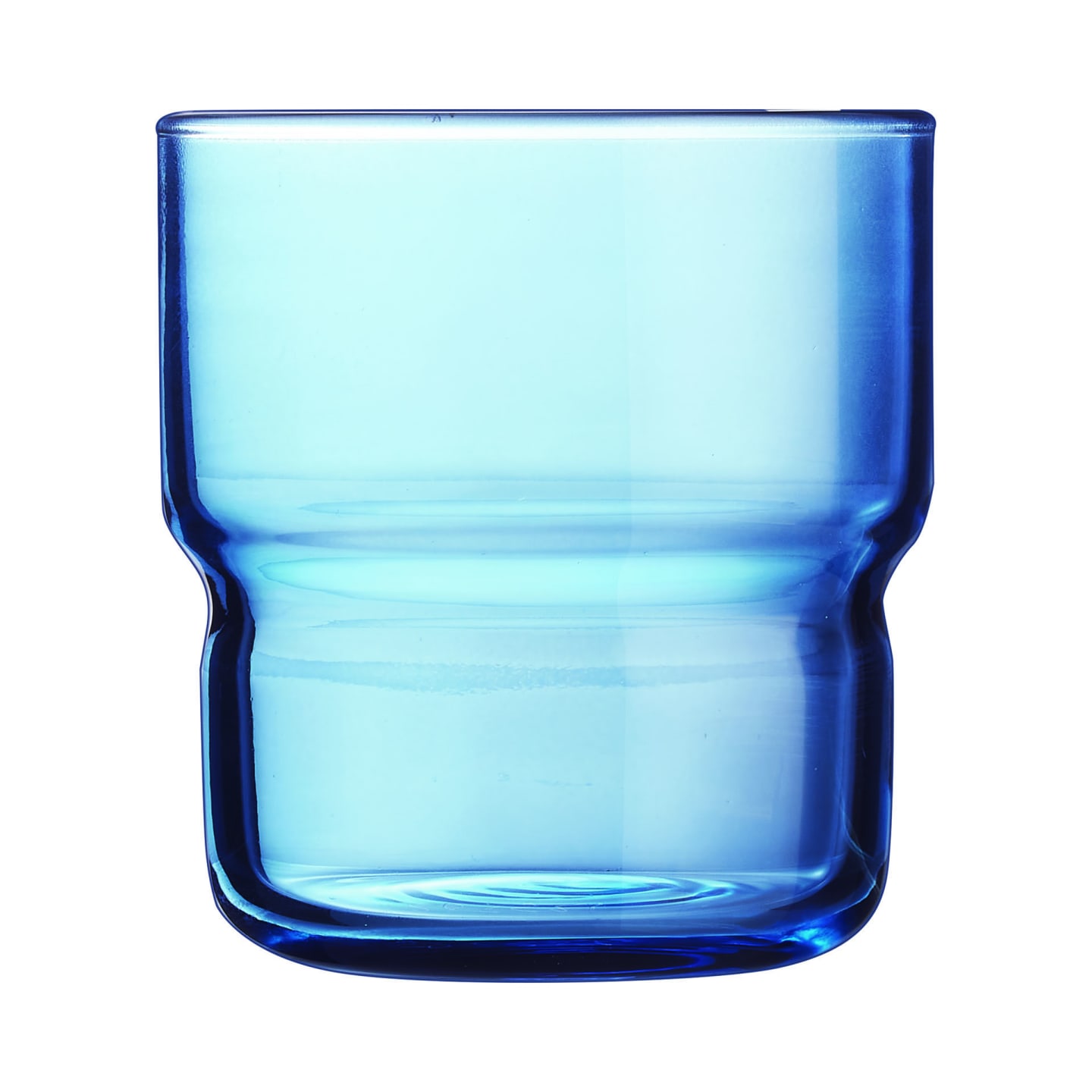 Log dricksglas blå H79 D73mm 22cl