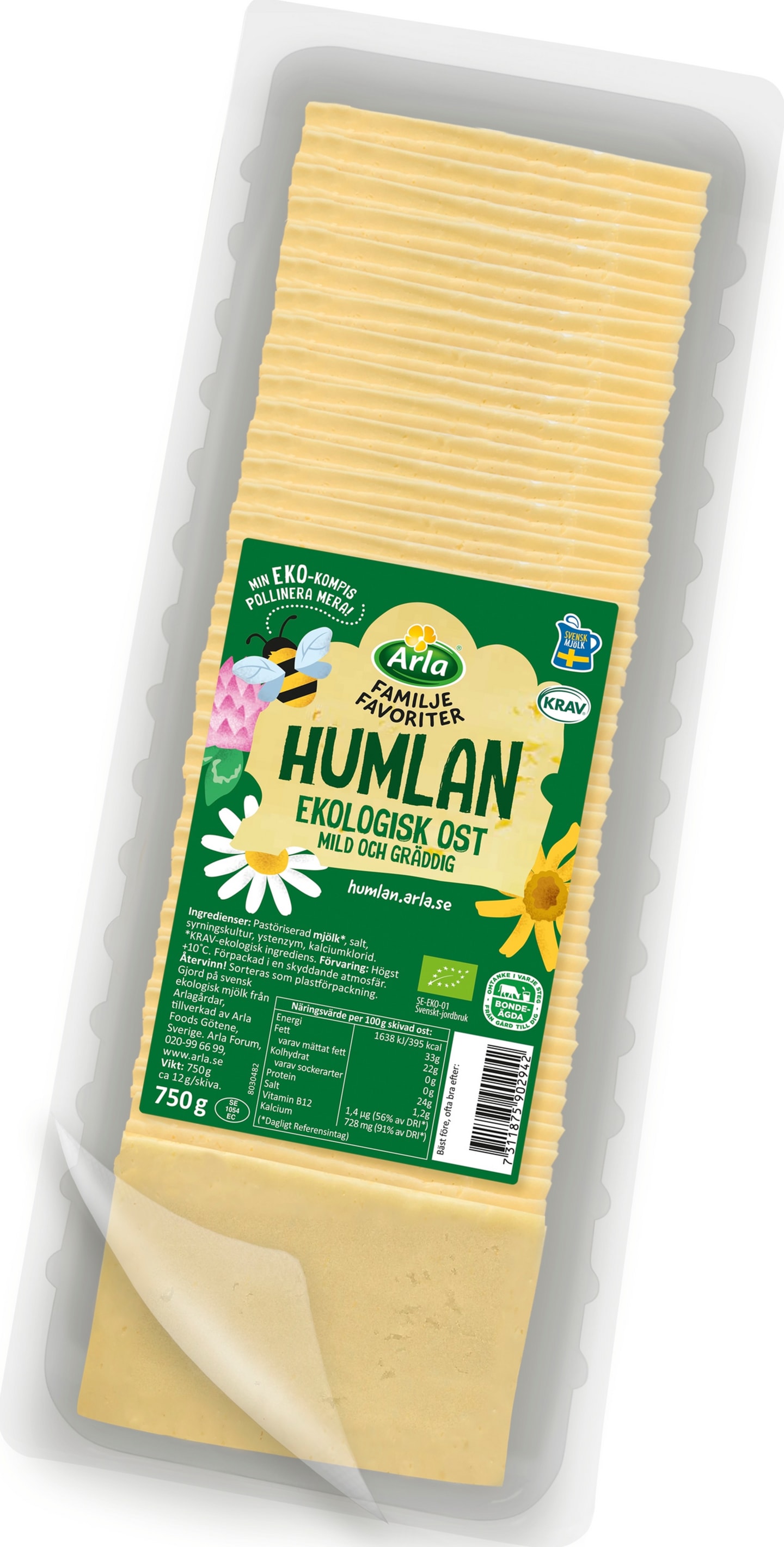 Humlan ost skivad 12g/750g